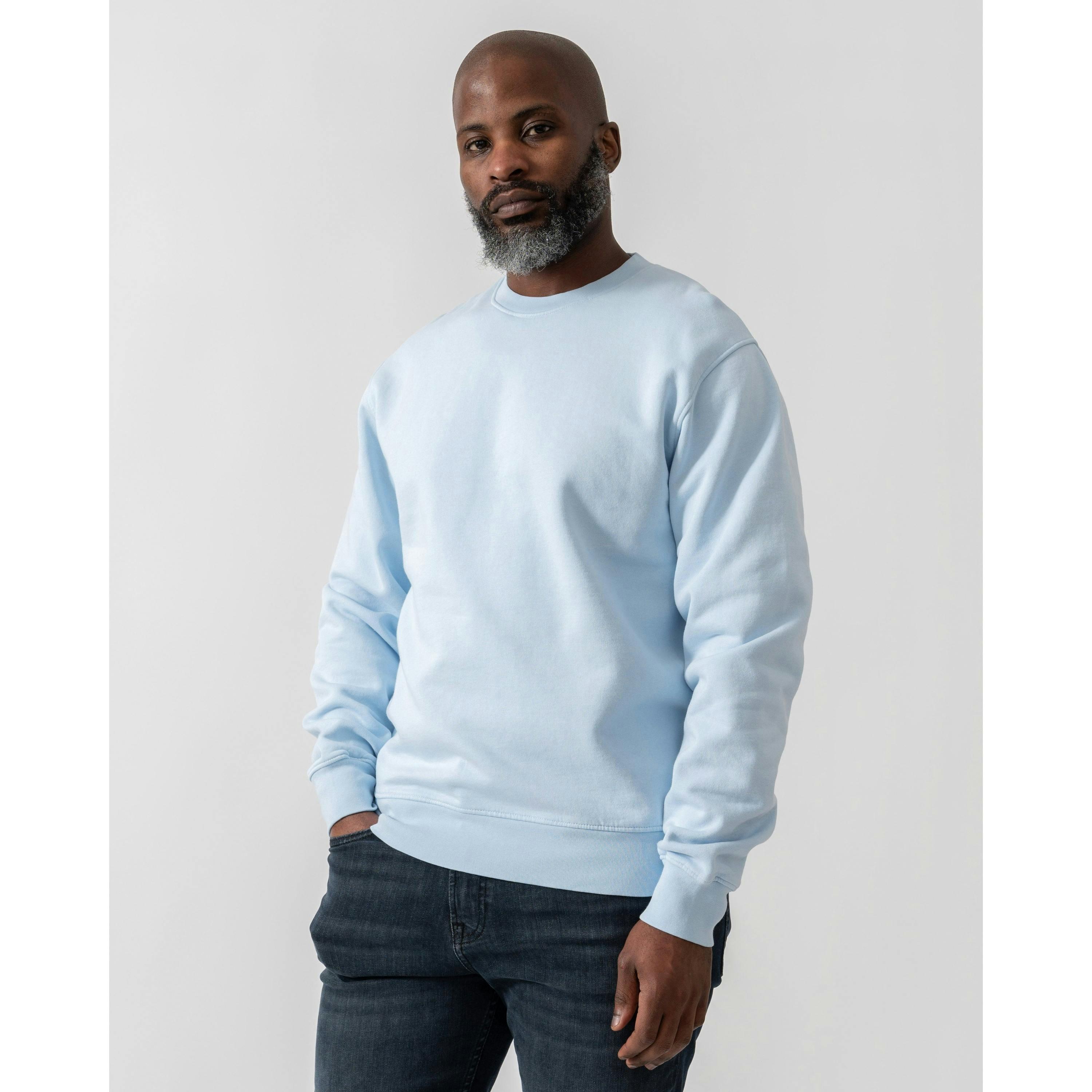 Colourful Standard Crew Neck Sweatshirt  in Blue , view 1 of 3