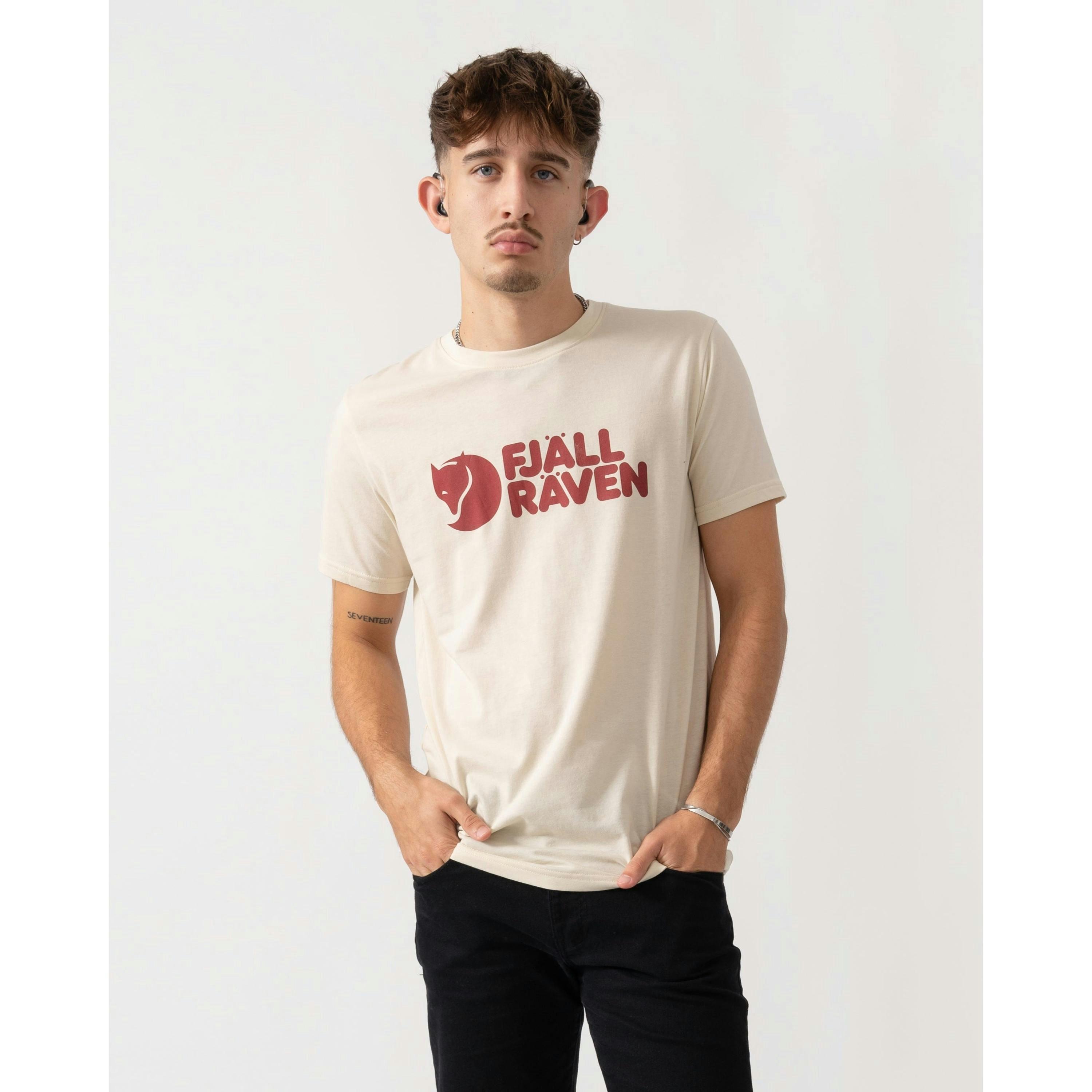Fjallraven Logo T-Shirt  in Ivory , view 1 of 4