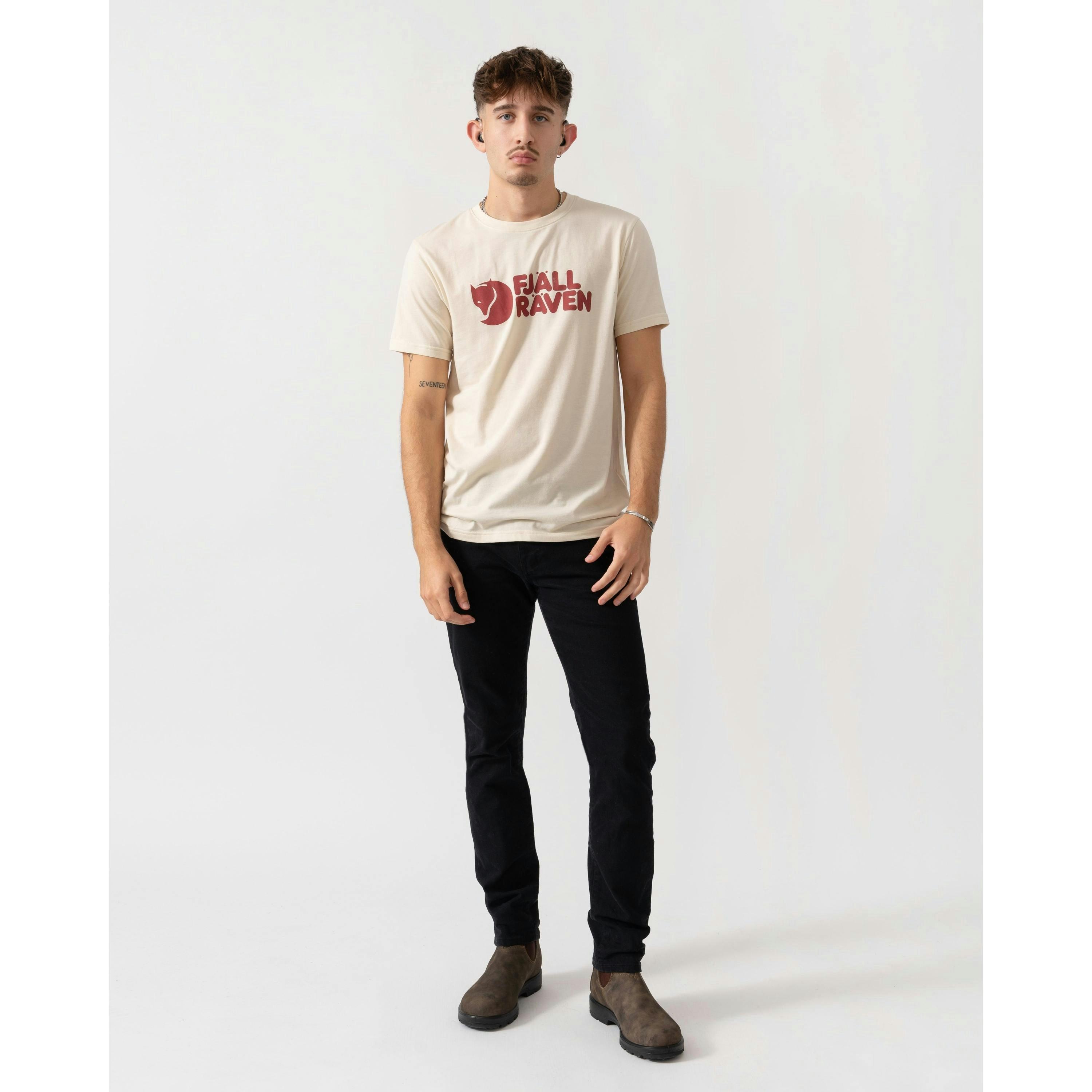 Fjallraven Logo T-Shirt  in Ivory , view 4 of 4