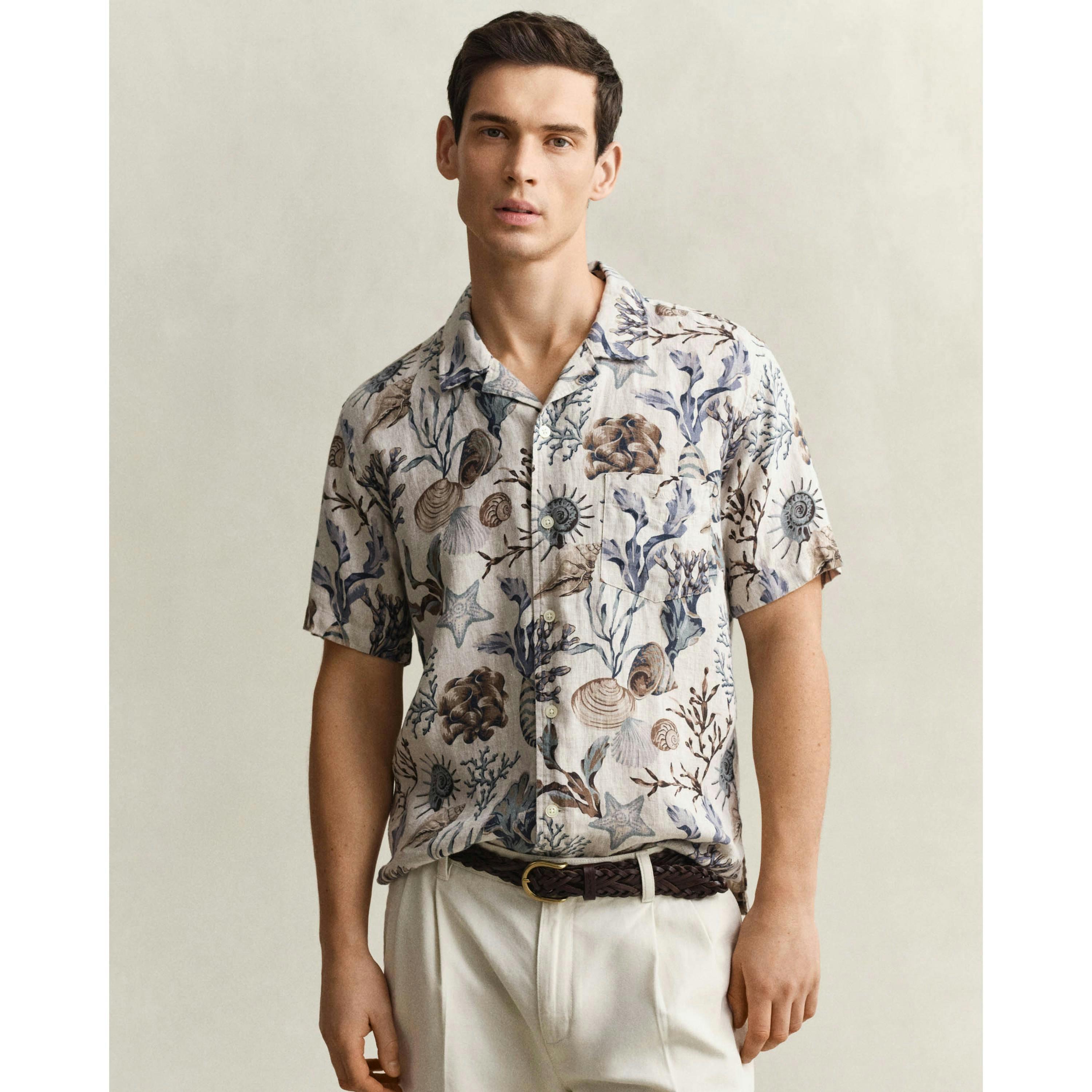 GANT All Over Print Shirt  in Ivory , view 1 of 3
