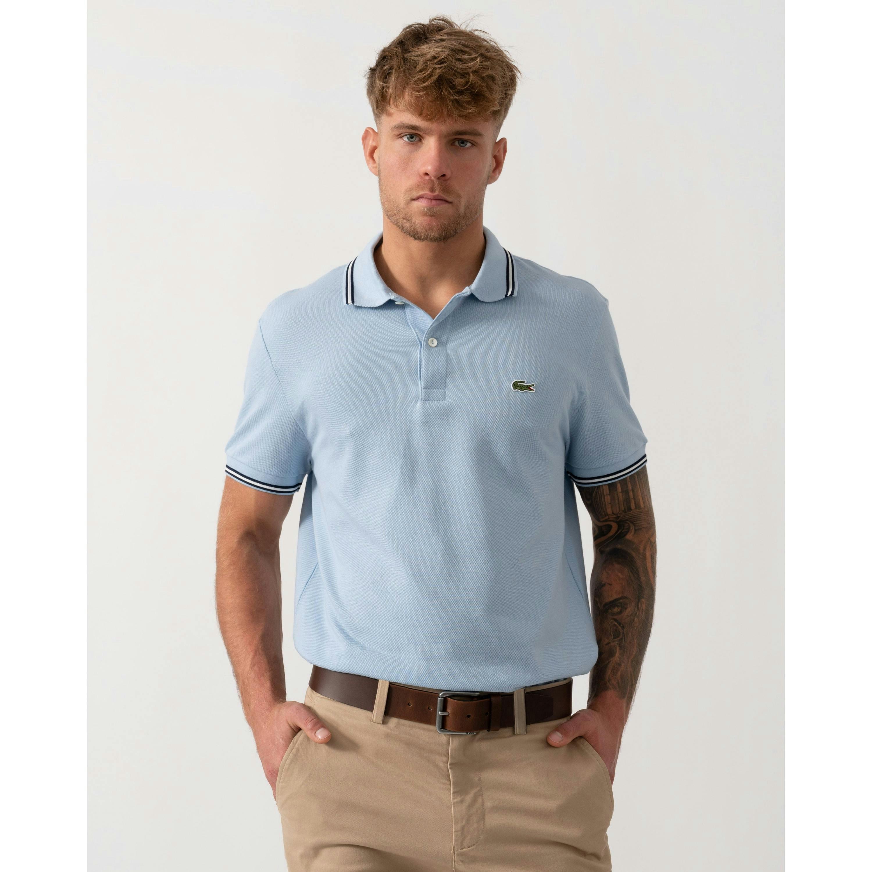 Lacoste Contrast Collar Polo Shirt  in Blue , view 1 of 4