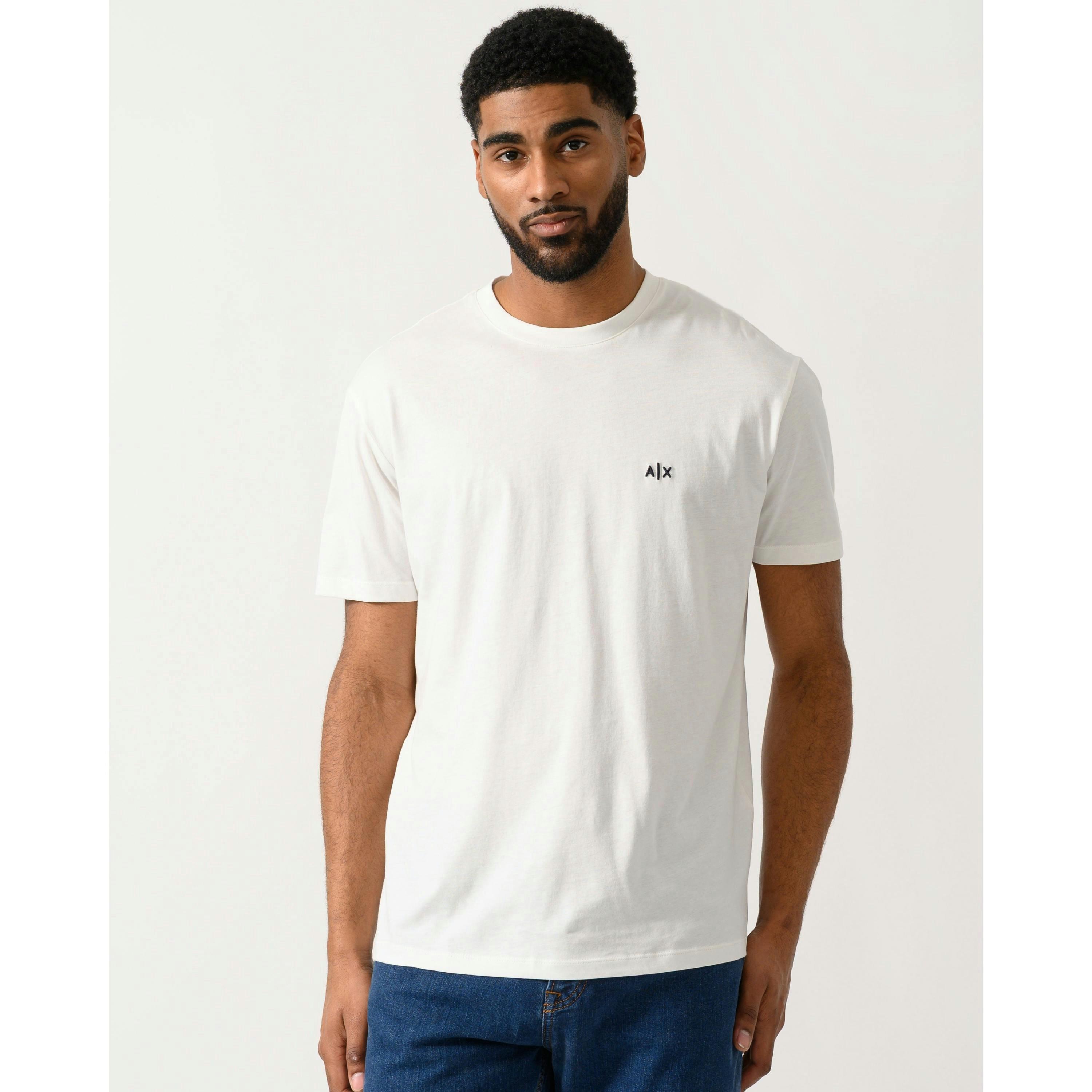 Armani Exchange Monogram T-Shirt  in Ivory , view 1 of 4