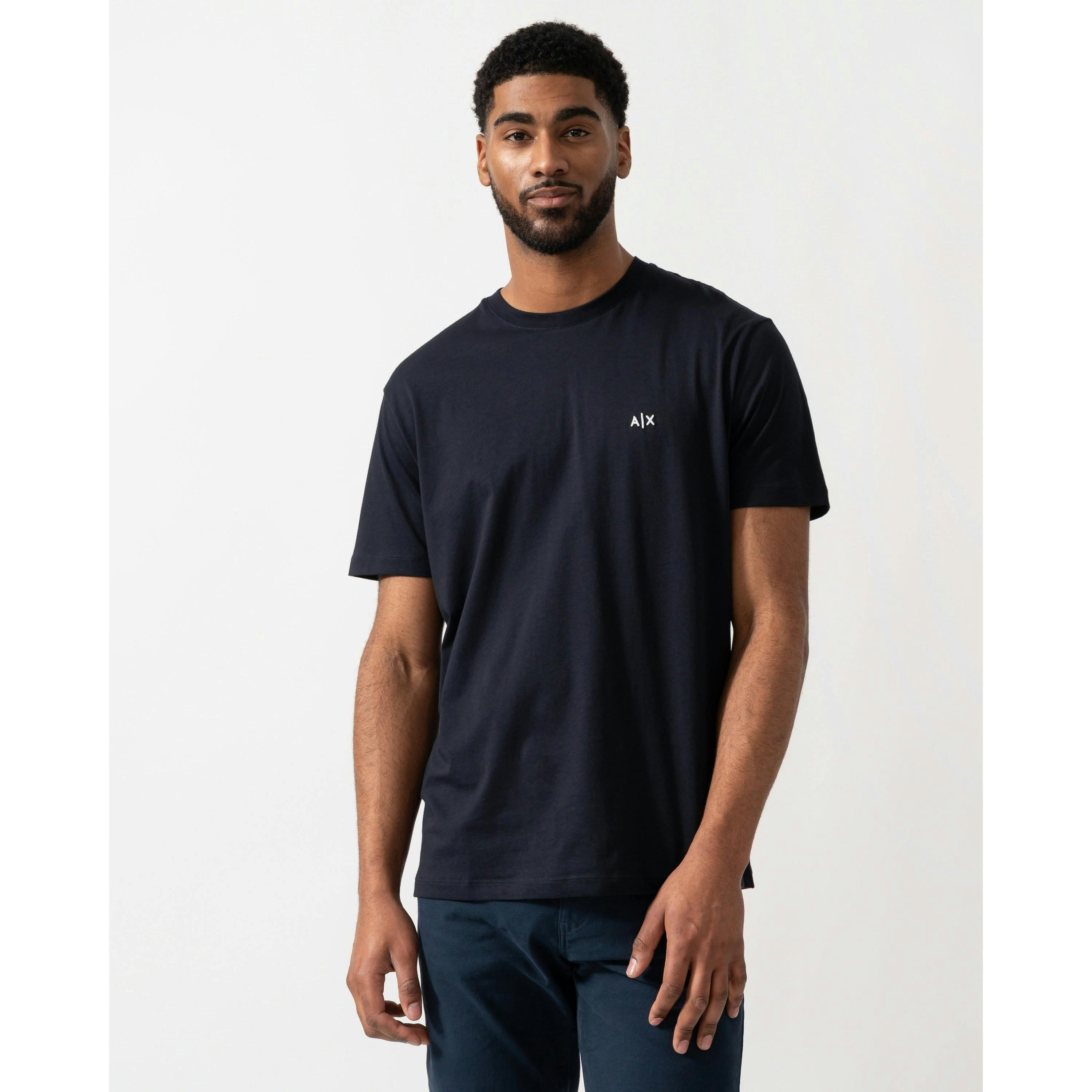 Armani Exchange Monogram T-Shirt  in Navy , view 1 of 4