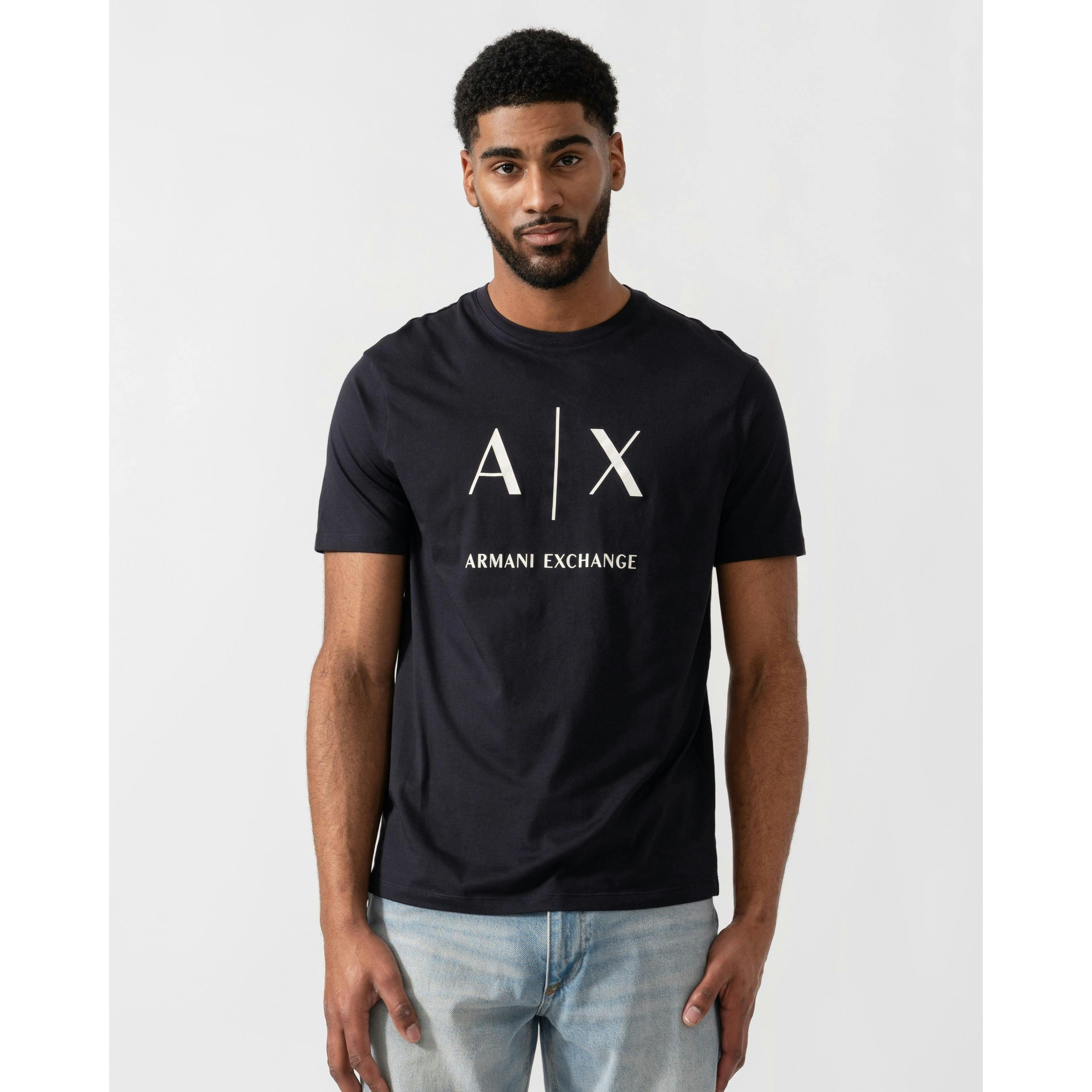 Armani Exchange Logo T-Shirt  in Navy , view 1 of 4