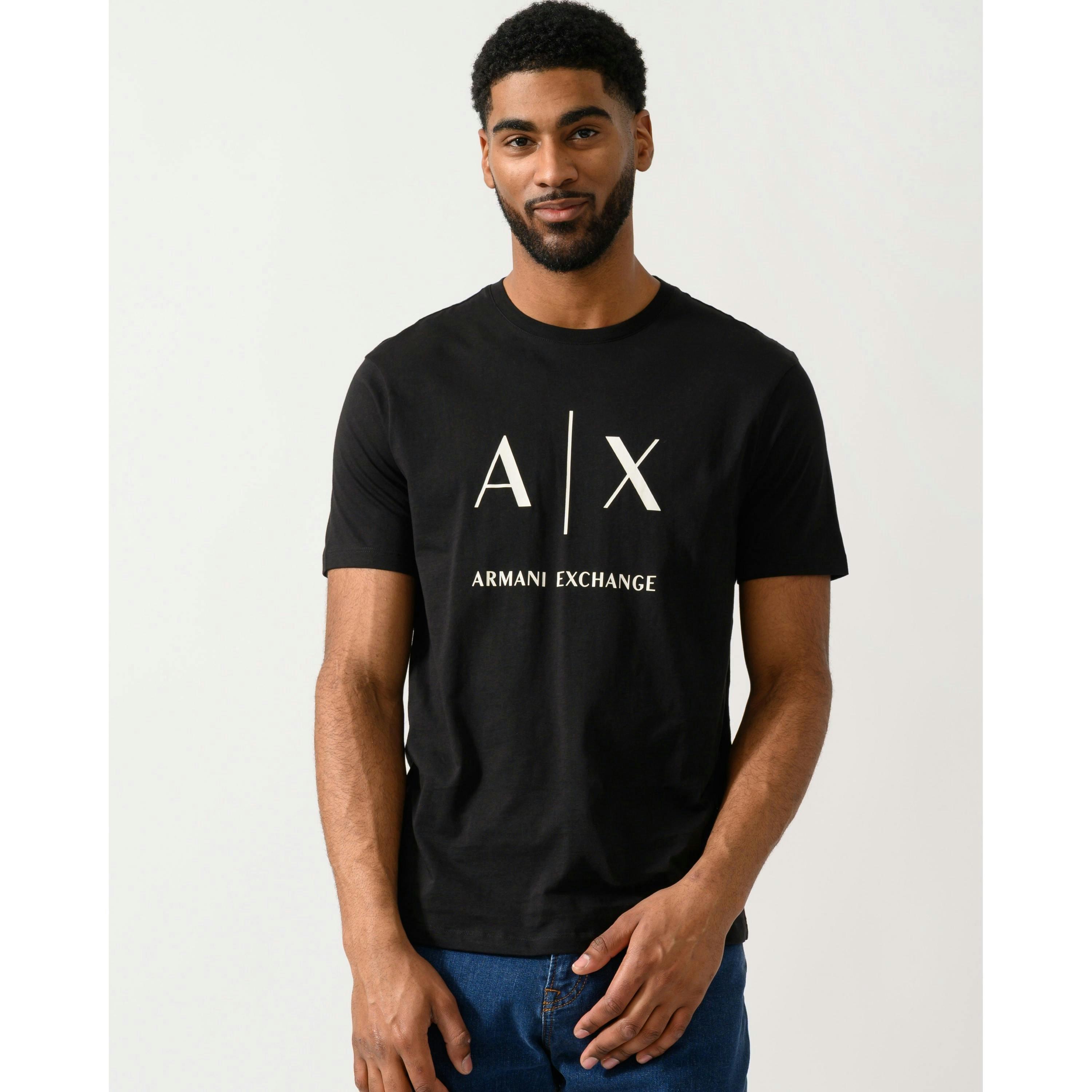 Armani Exchange Logo T-Shirt  in Black , view 1 of 4