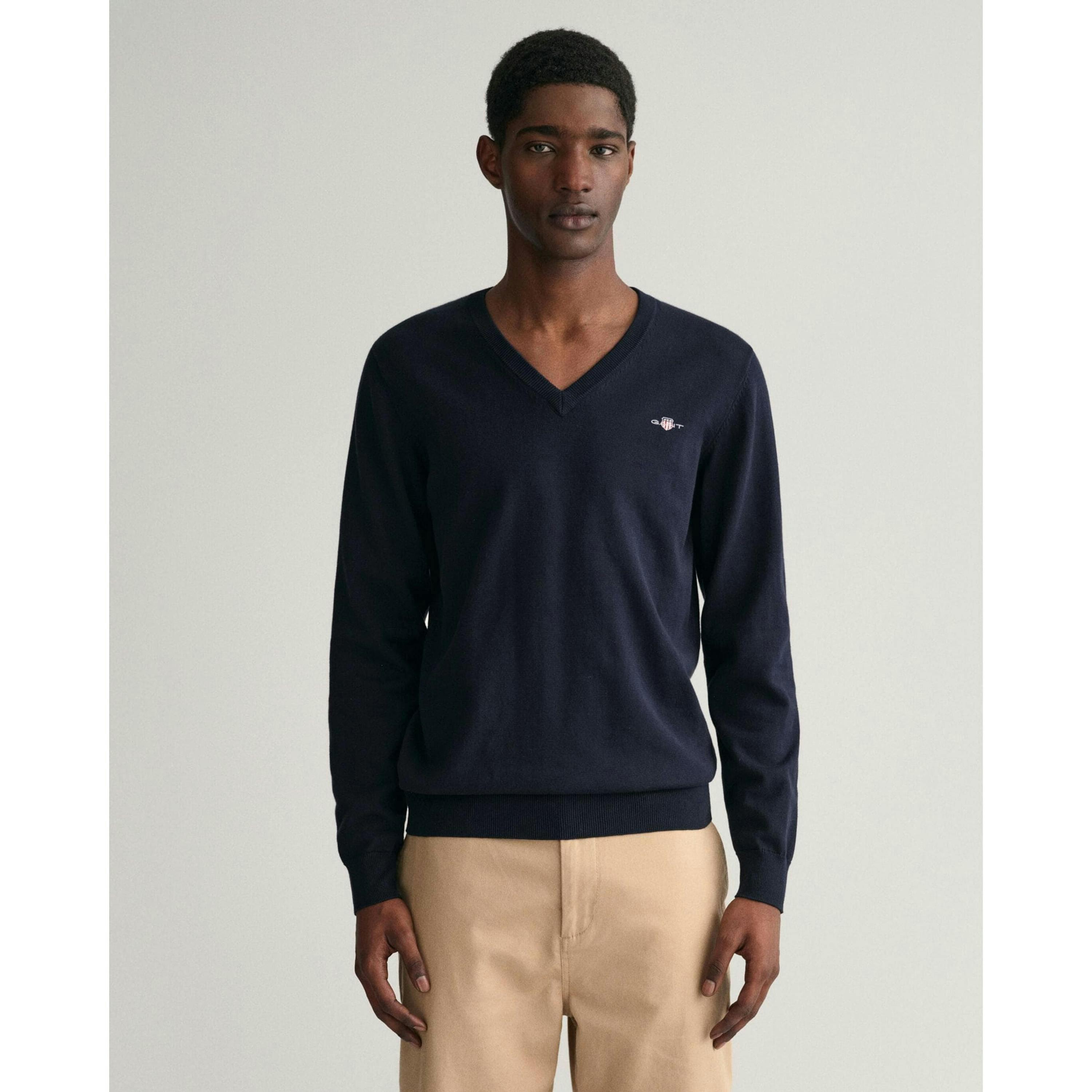 GANT V-Neck Jumper  in Navy , view 1 of 3