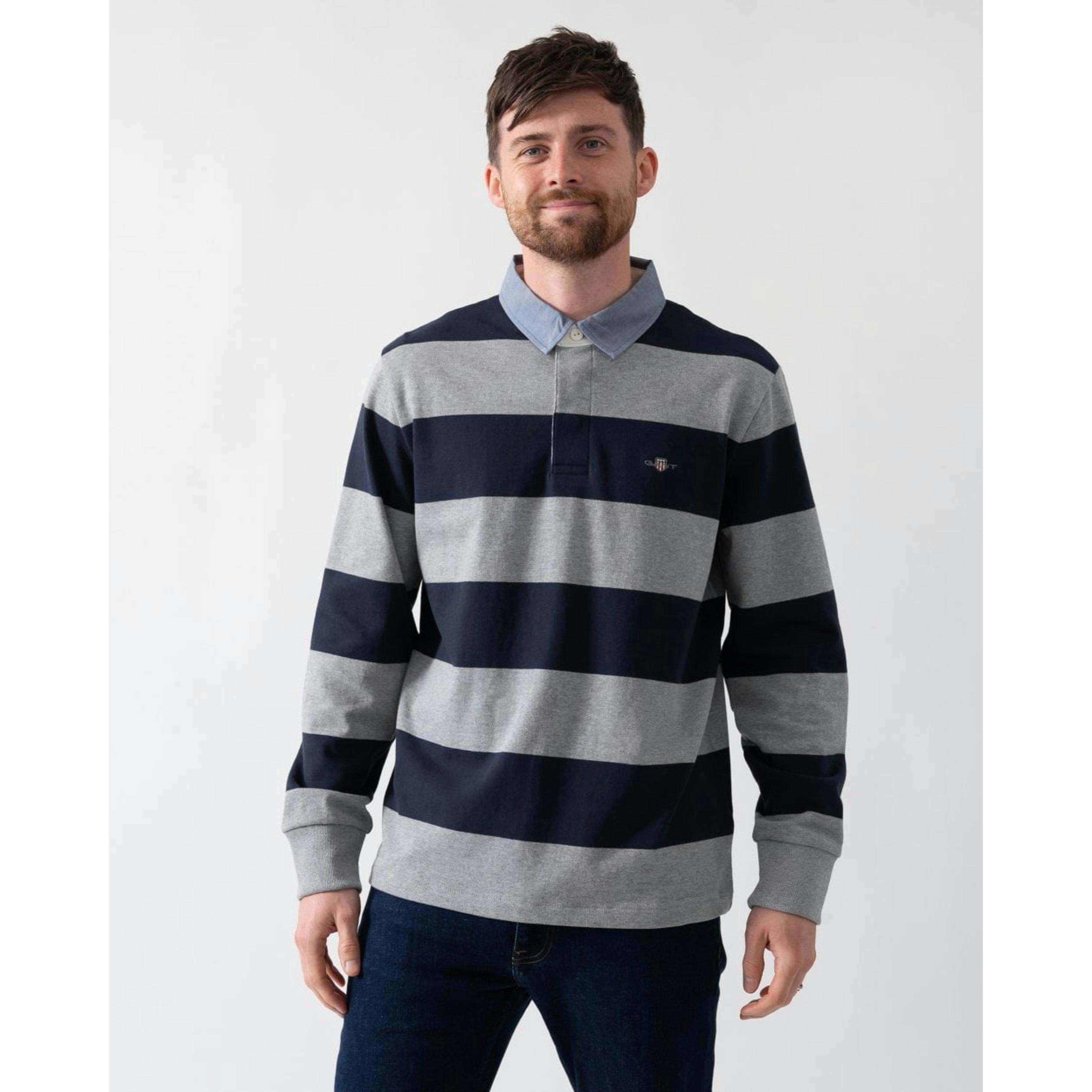 GANT Stripe Polo Shirt  in Grey , view 1 of 4
