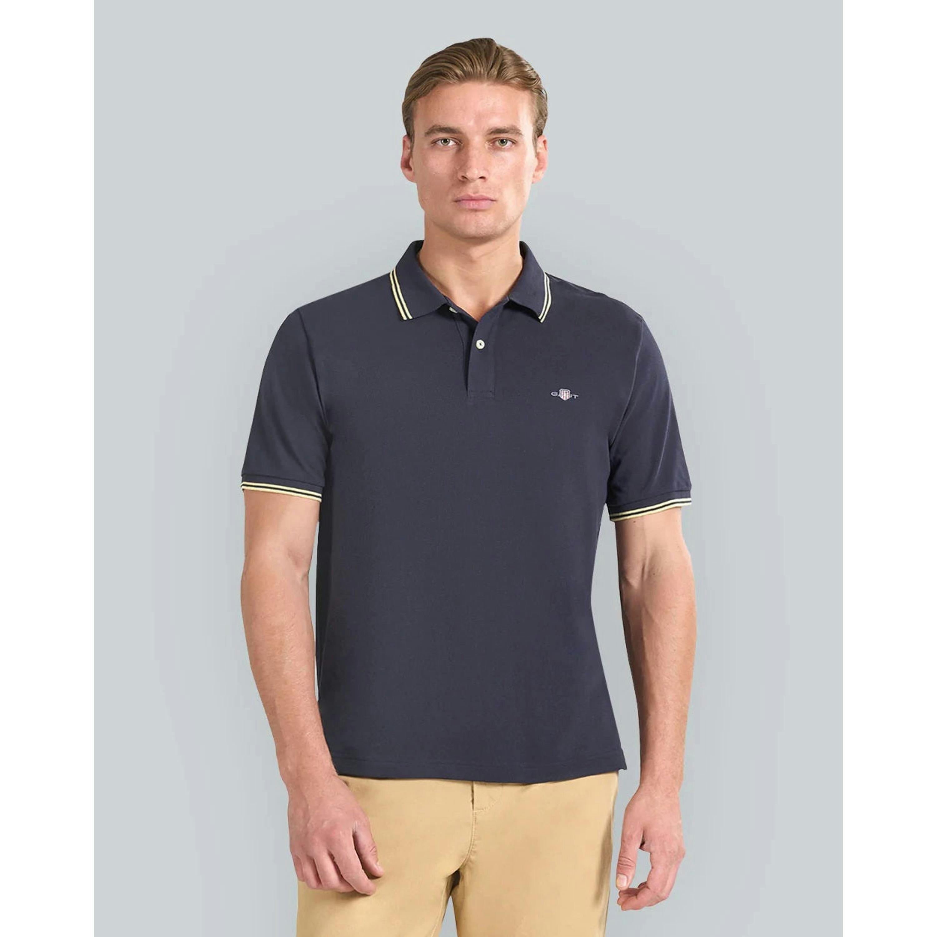 GANT Contrast Tipping Polo Shirt  in Blue , view 1 of 4