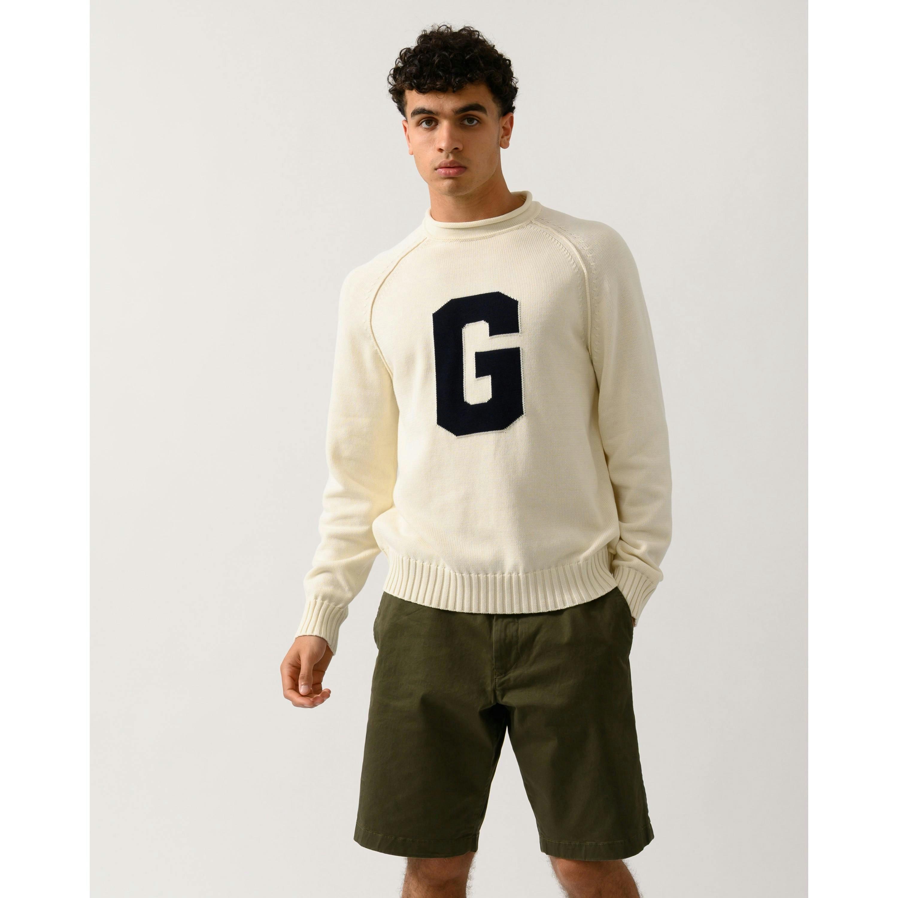 GANT G Logo Jumper  in Ivory , view 1 of 5