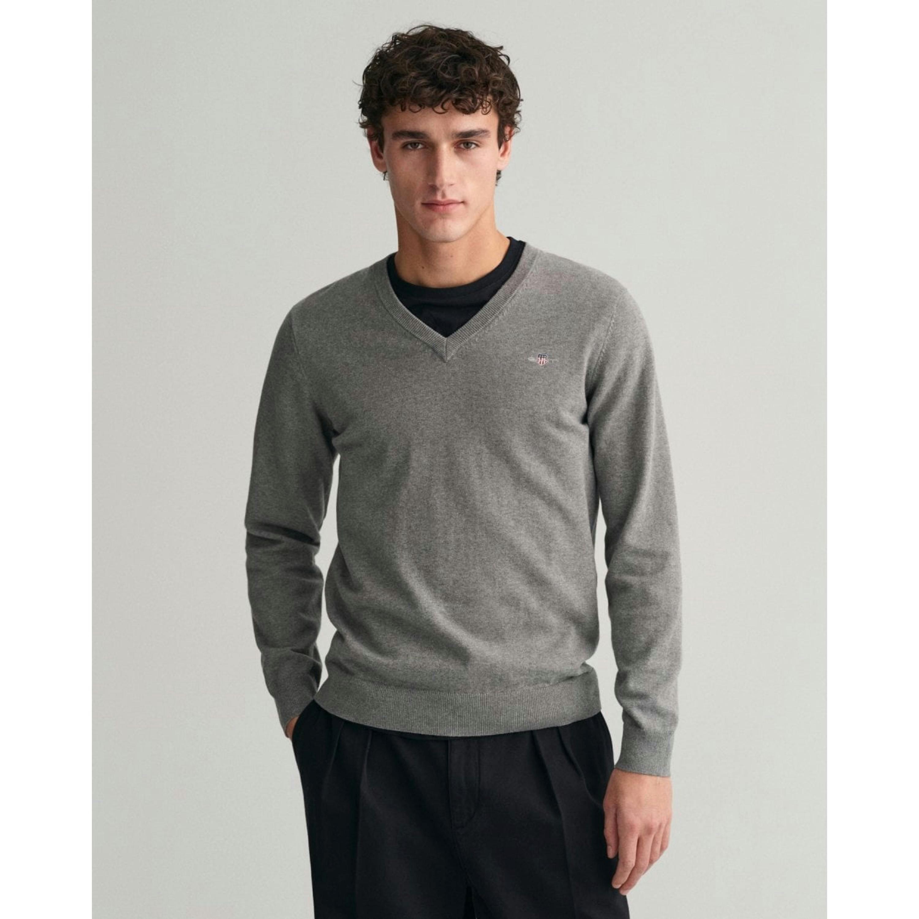 GANT V-Neck Jumper  in Grey , view 1 of 4