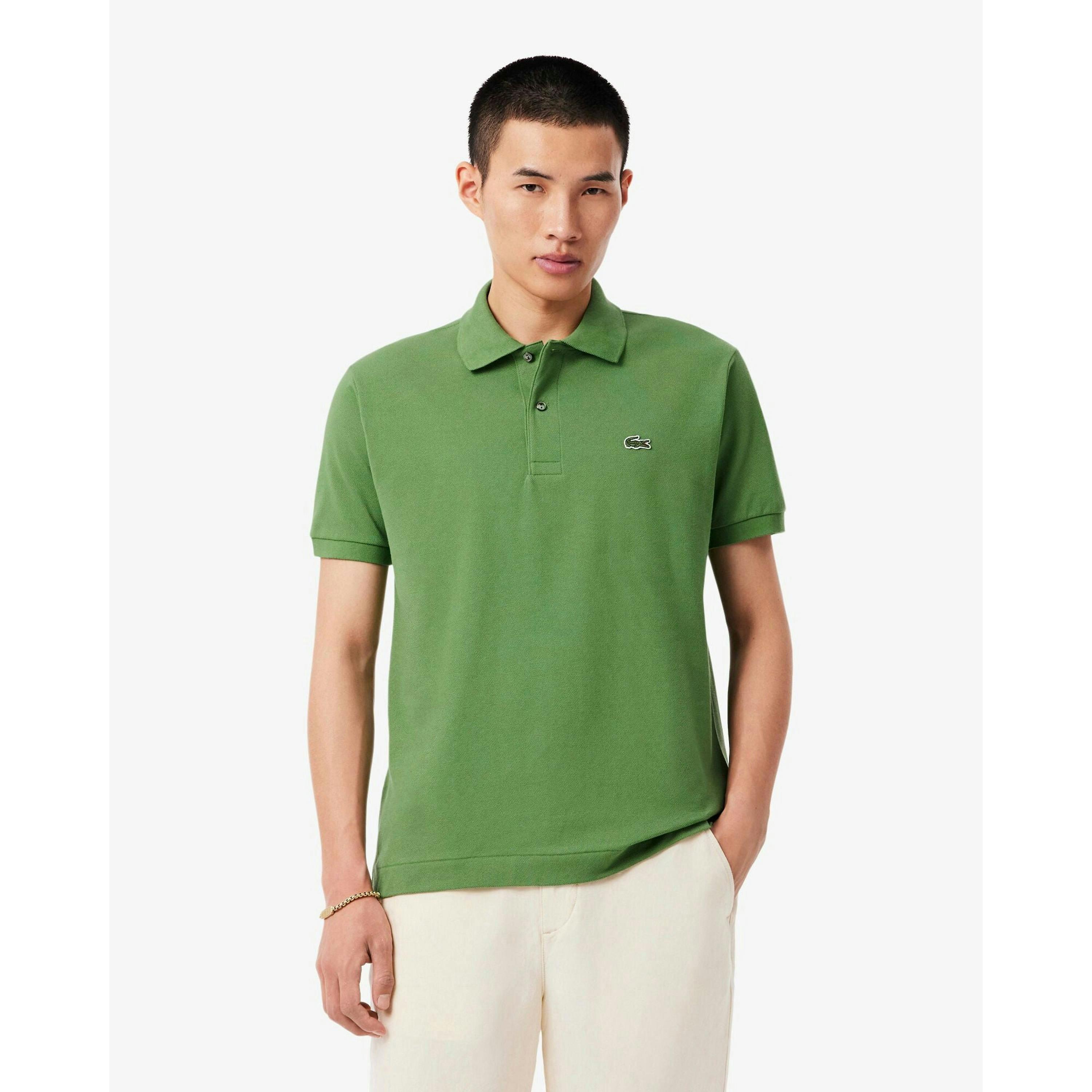 Lacoste Short Sleeve Polo Shirt  in Green , view 1 of 6