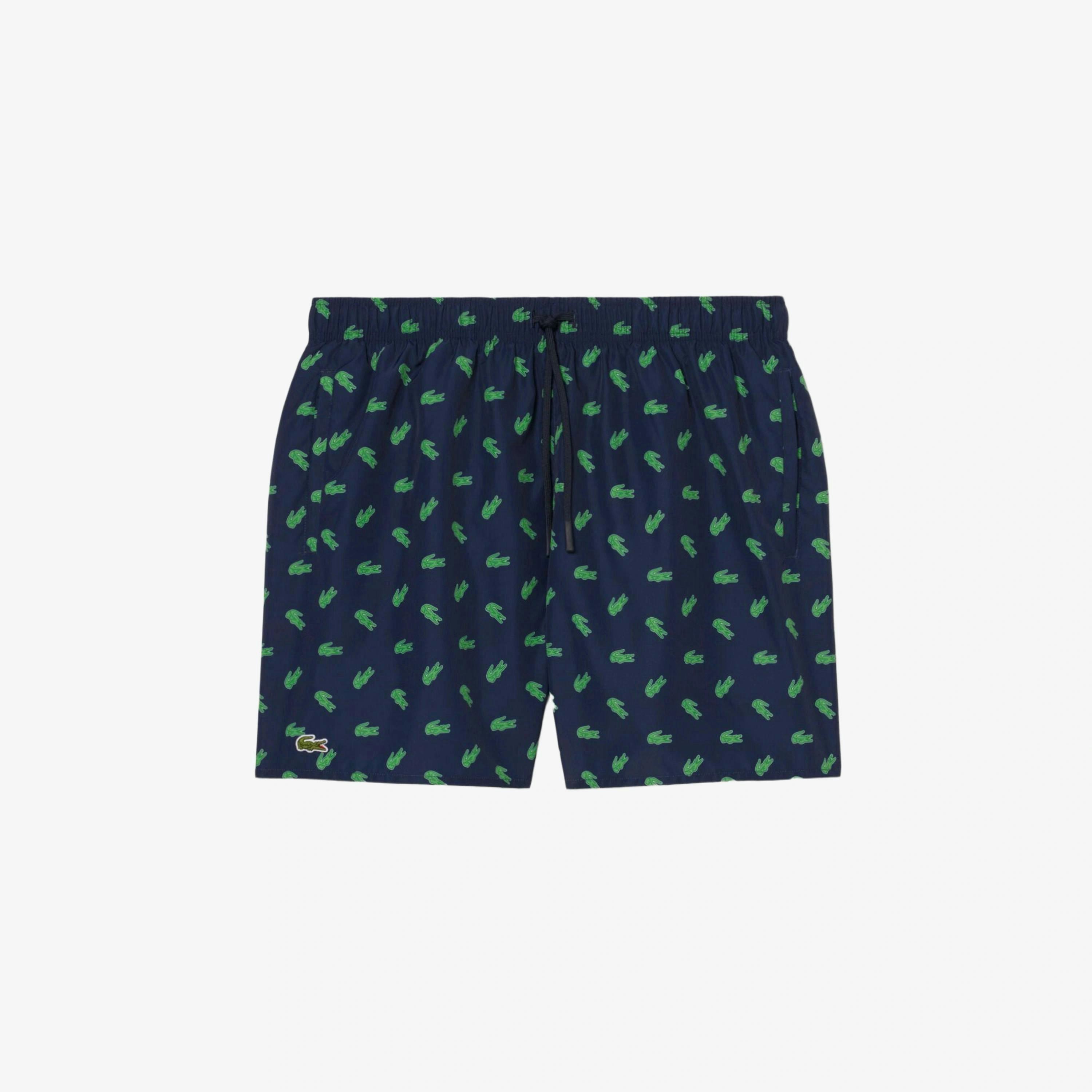 Lacoste Crocodile Print Swimming Trunks  in Navy , view 1 of 5