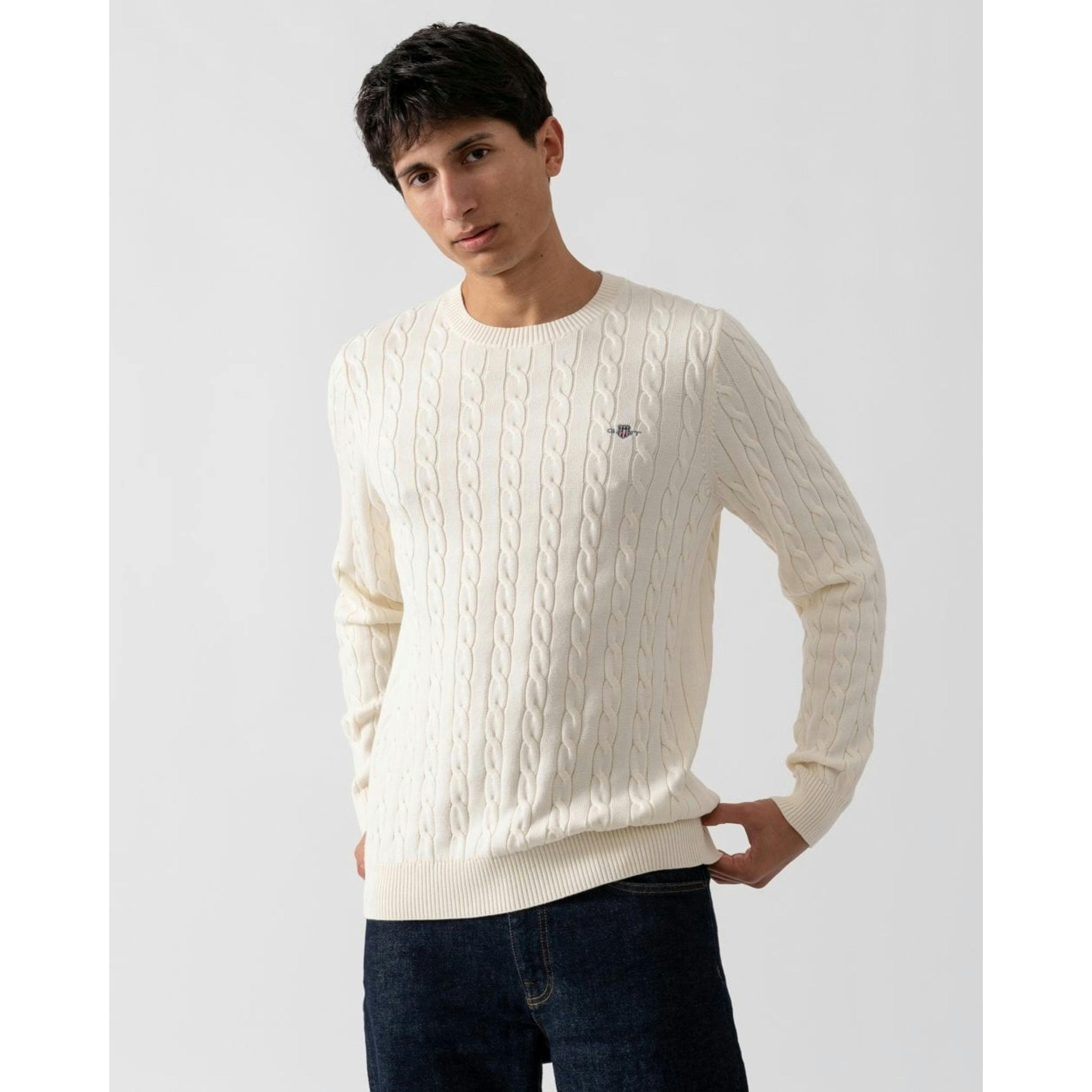 GANT Cable Knit Jumper  in Ivory , view 1 of 4