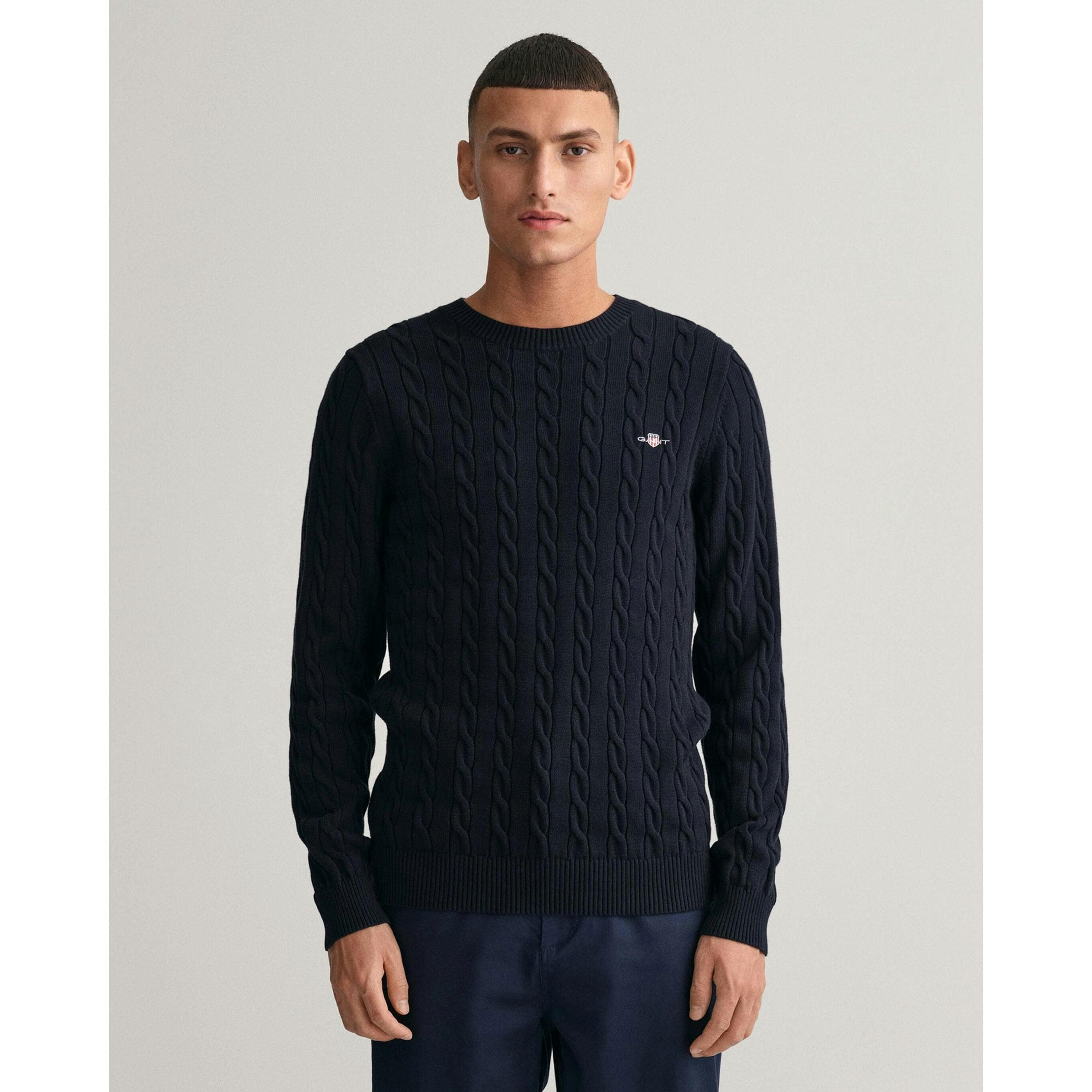 GANT Cable Knit Jumper  in Navy , view 1 of 4