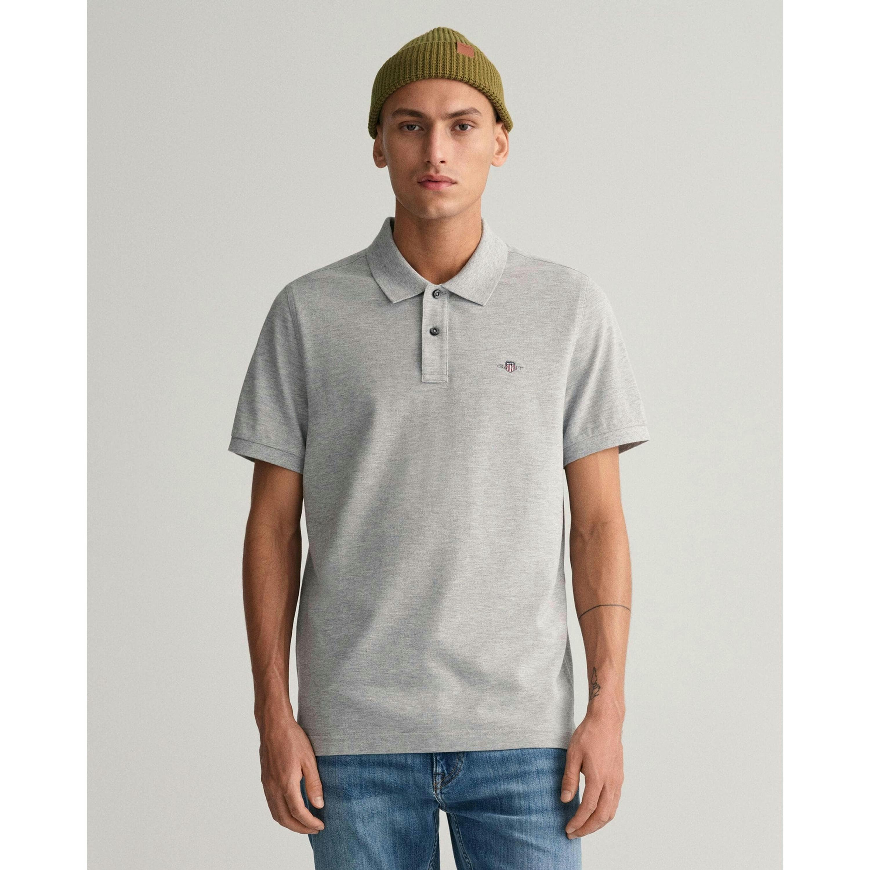 GANT Shield Logo Polo Shirt  in Grey , view 1 of 4