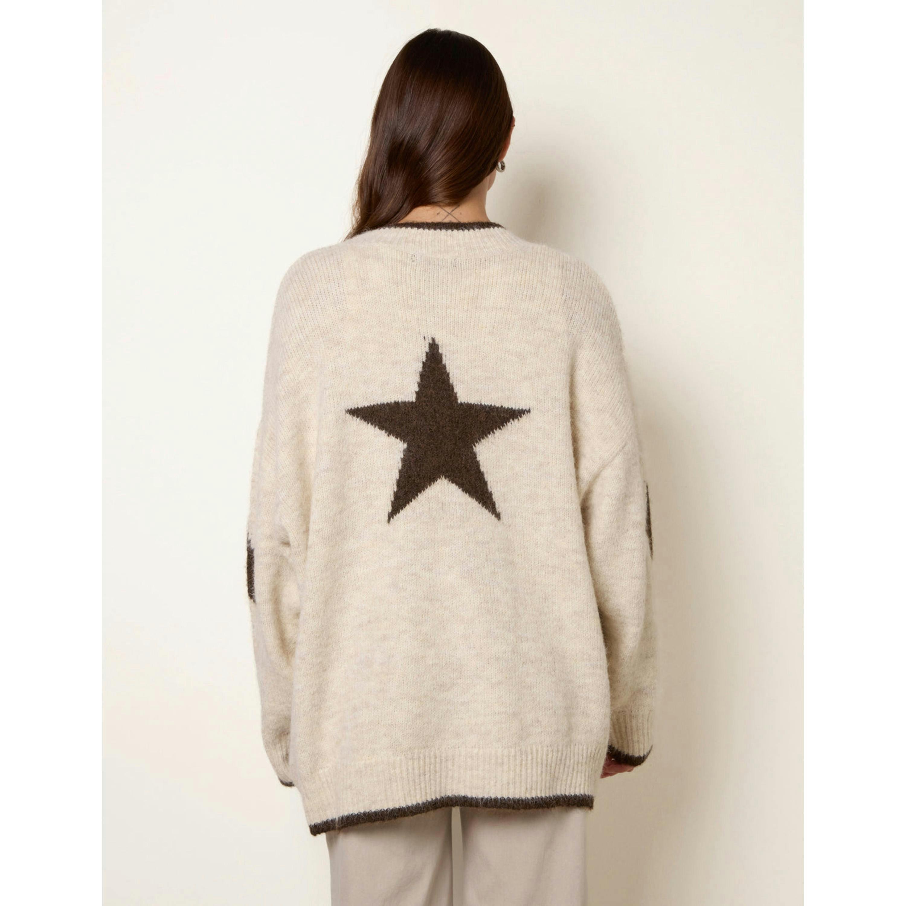 Blue Vanilla Star Cardigan  in Beige , view 2 of 4