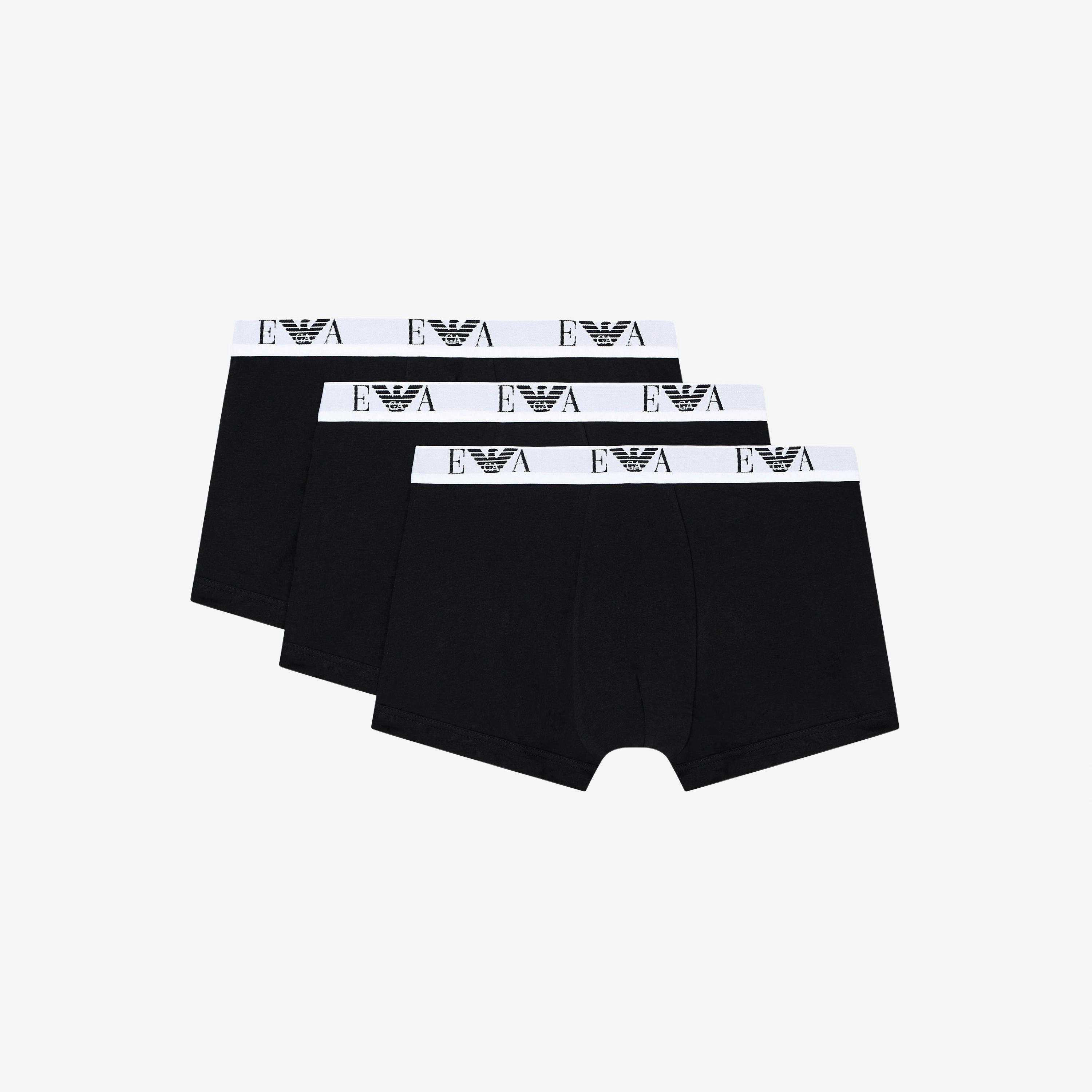 Emporio Armani Eagle Logo Waistband Boxers  in Black , view 1 of 2