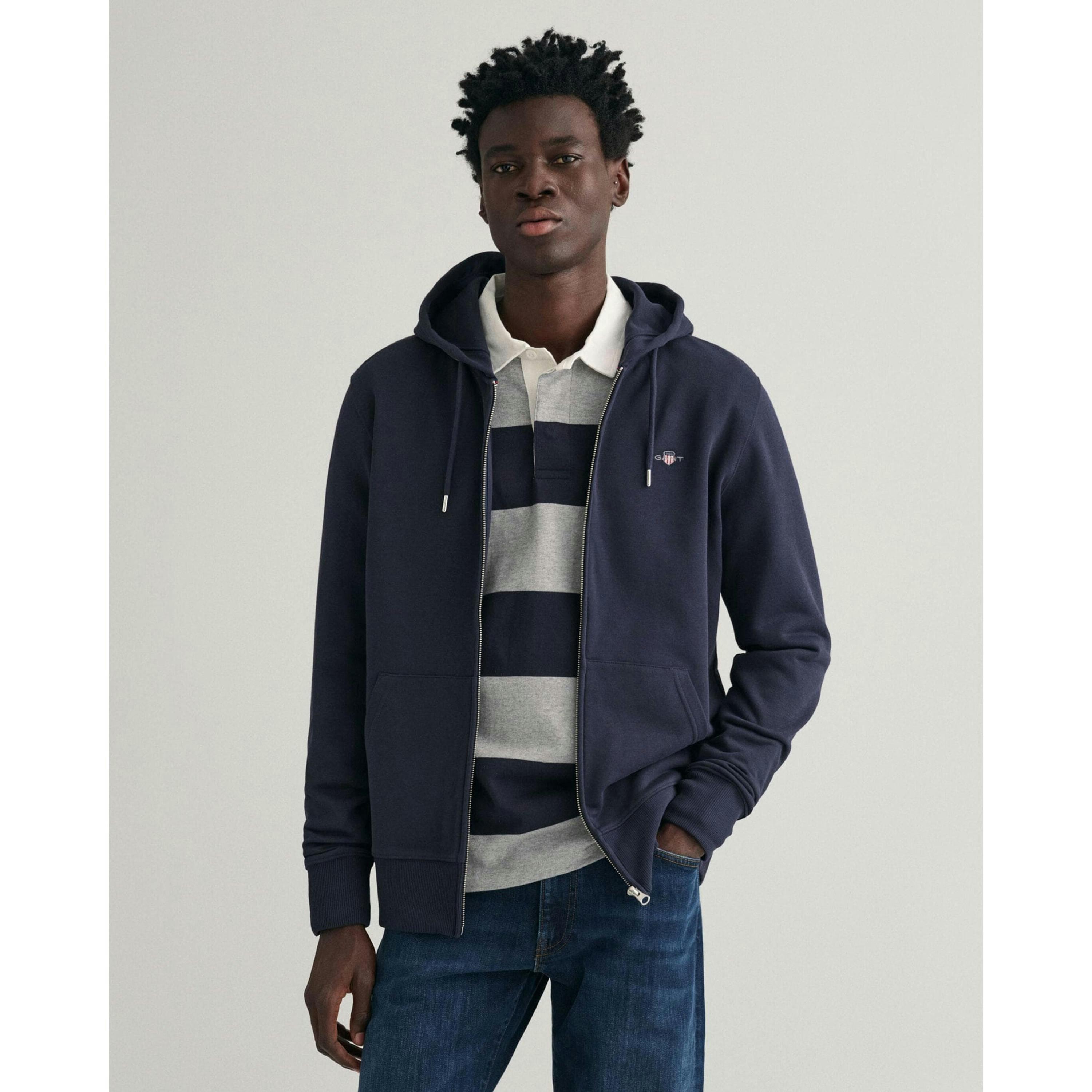 GANT Shield Logo Hoodie  in Blue , view 1 of 4