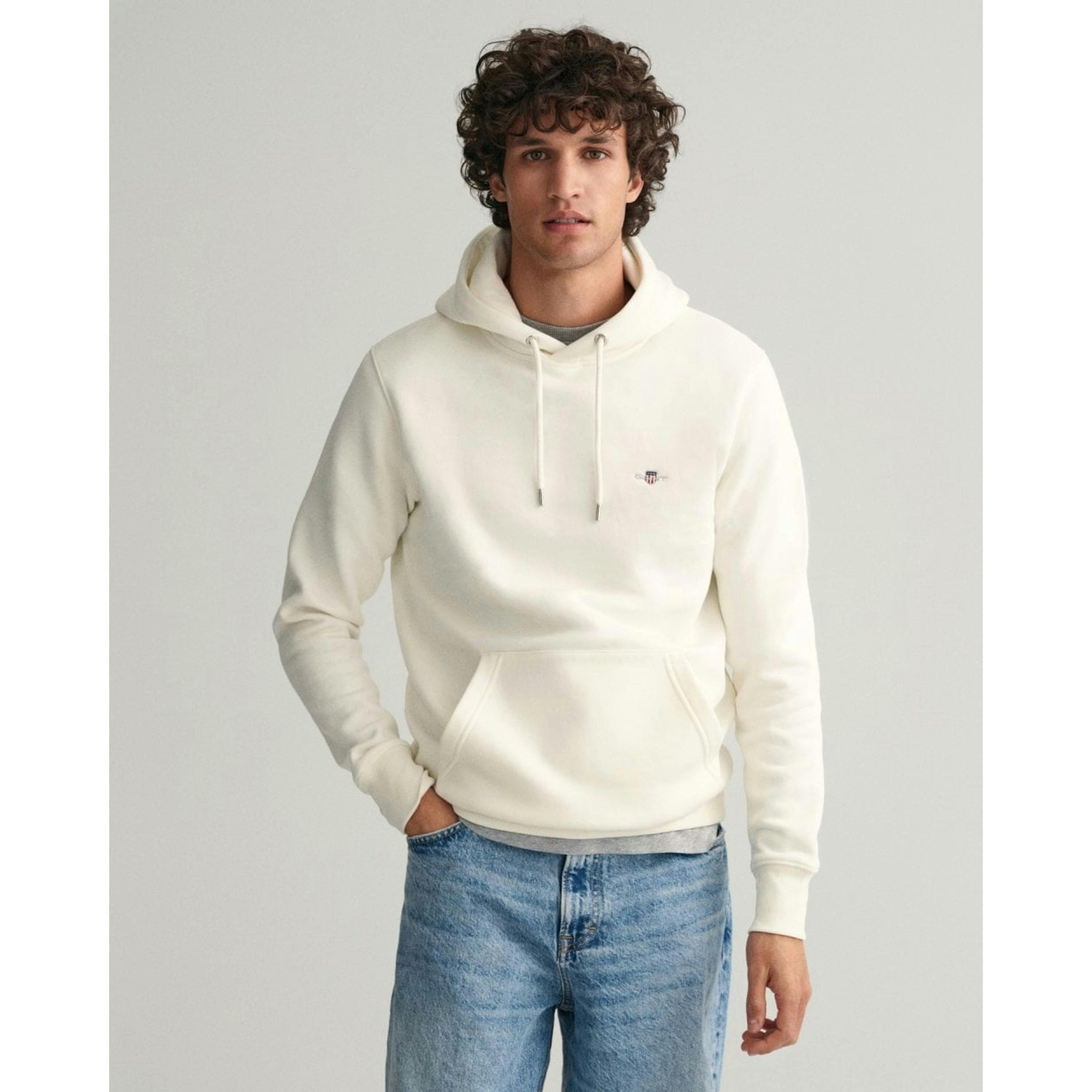 GANT Shield Logo Hoodie  in Ivory , view 1 of 4