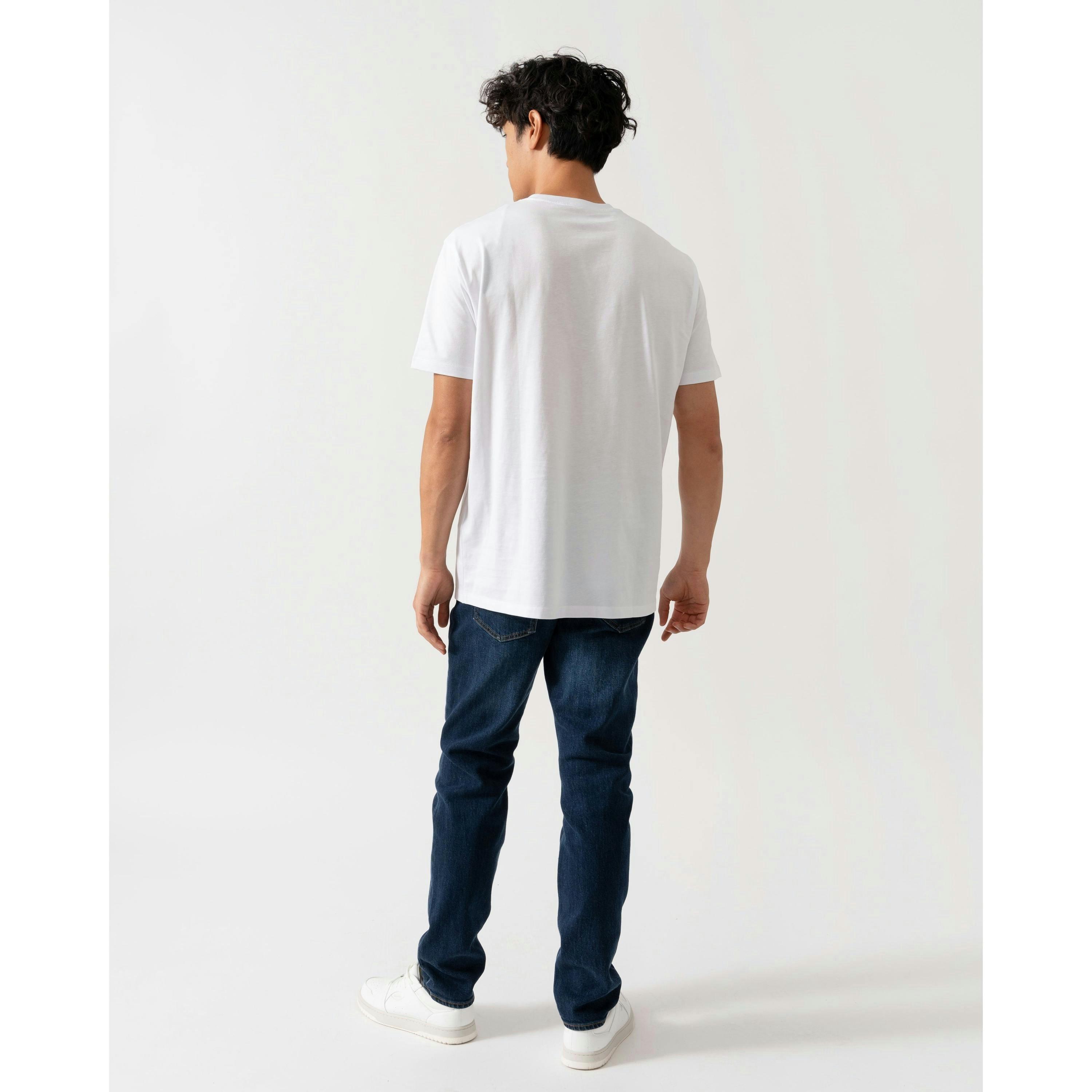 Armani Exchange Tonal Milano/New York Logo T-Shirt  in White , view 2 of 4