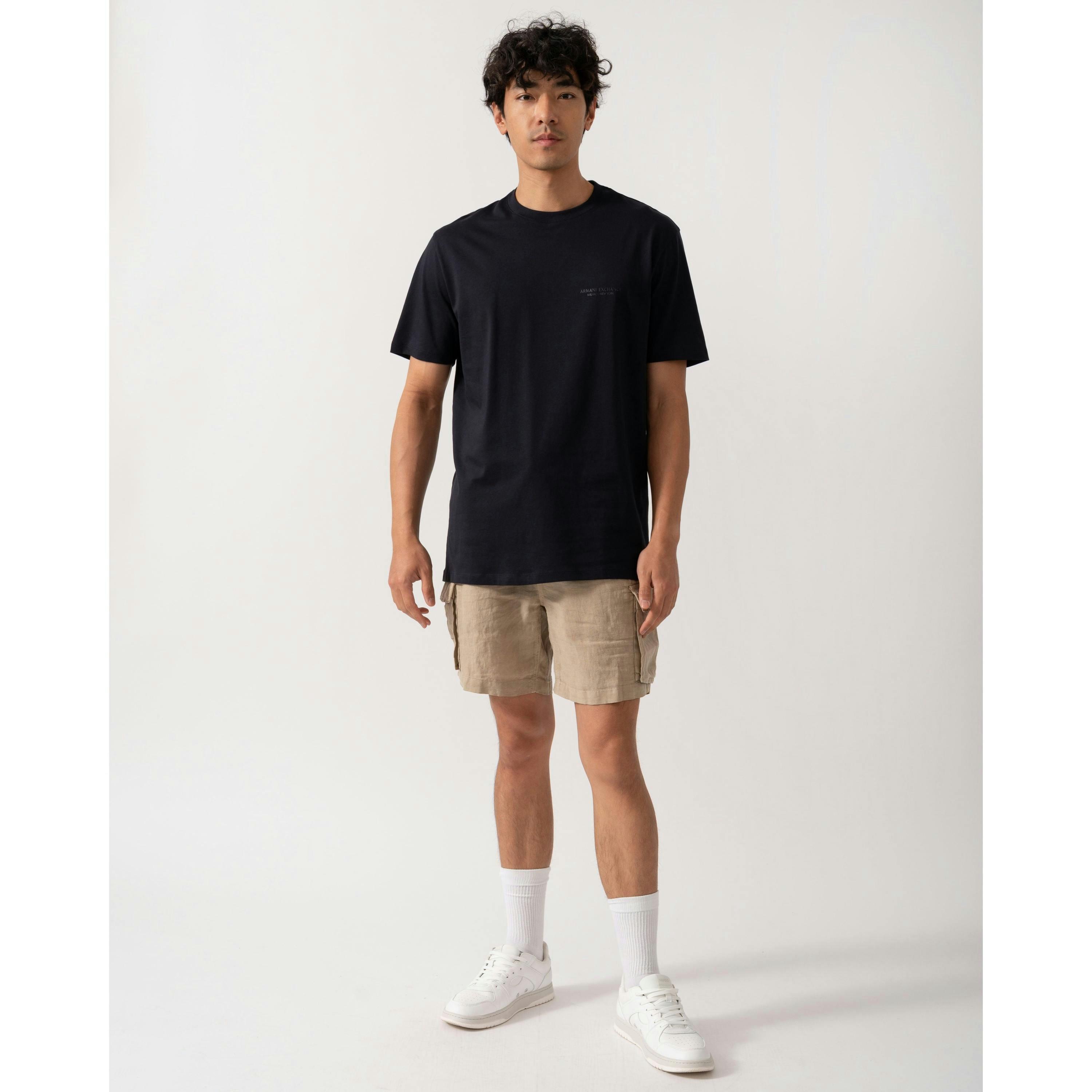 Armani Exchange Milano/New York Logo T-Shirt  in Grey , view 3 of 4