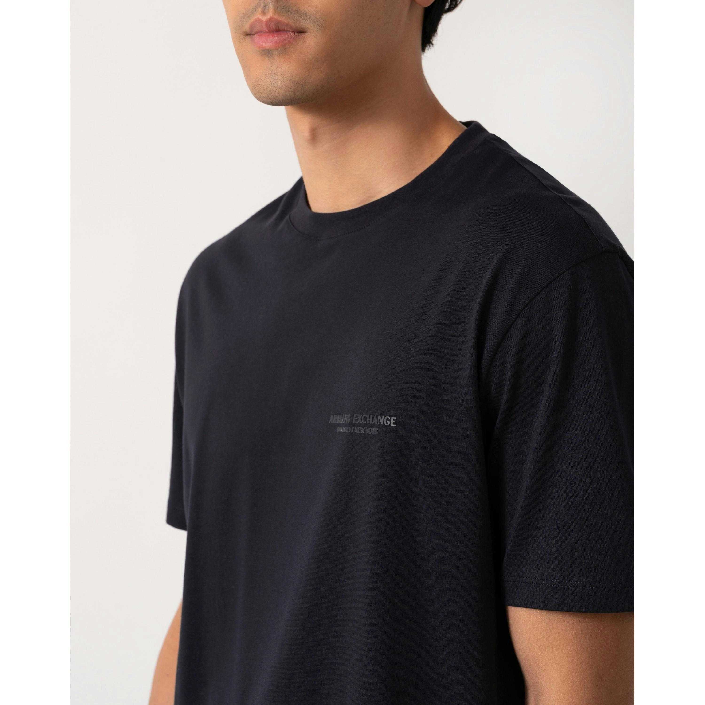 Armani Exchange Milano/New York Logo T-Shirt  in Grey , view 4 of 4
