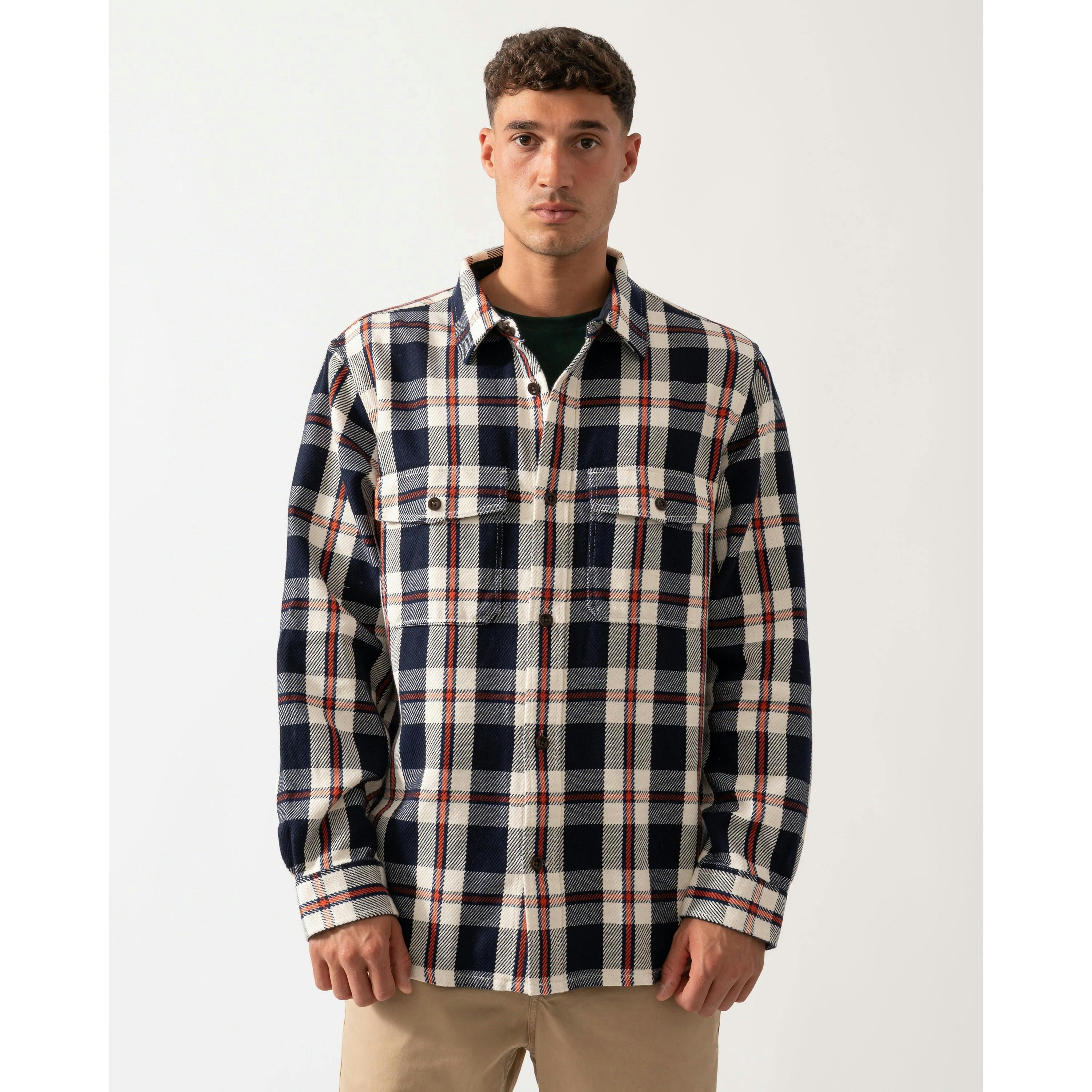 GANT Check Overshirts  in Navy , view 1 of 4