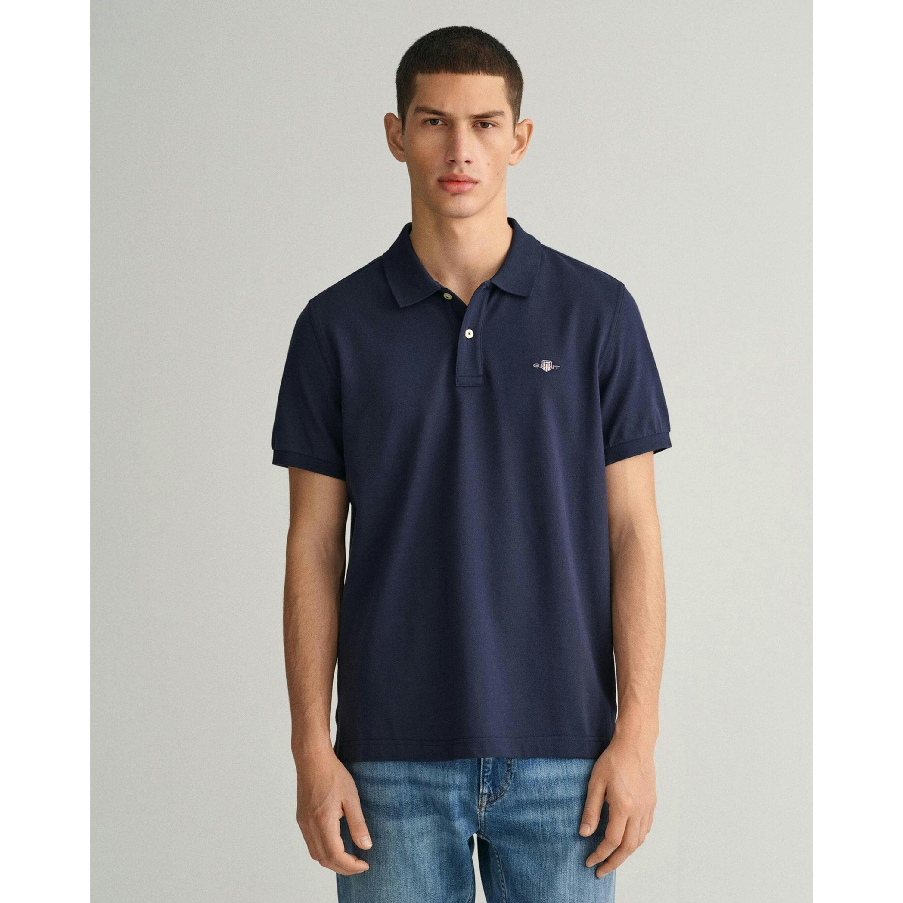 GANT Shield Logo Polo Shirt  in Blue , view 1 of 4