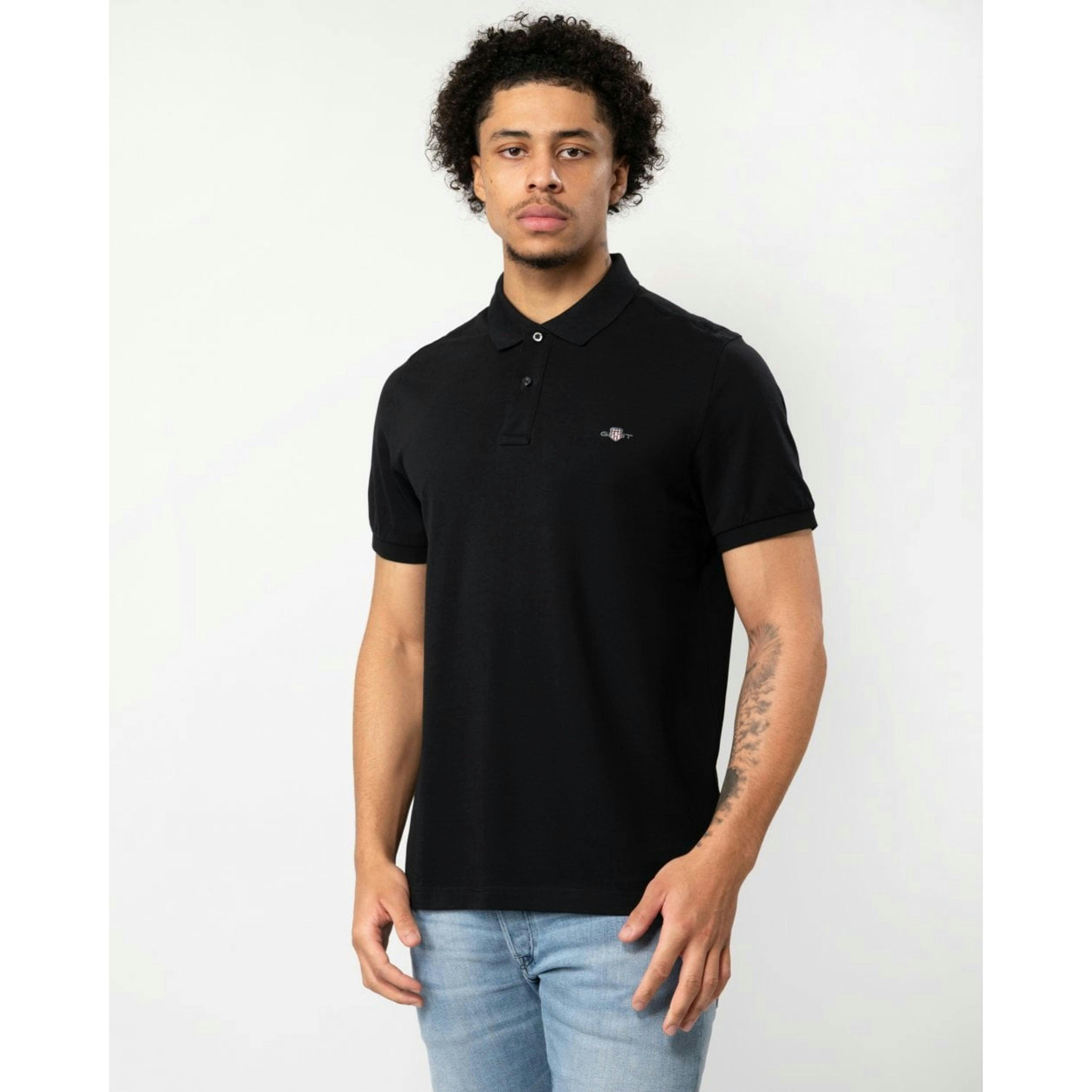 GANT Shield Logo Polo Shirt  in Black , view 1 of 4