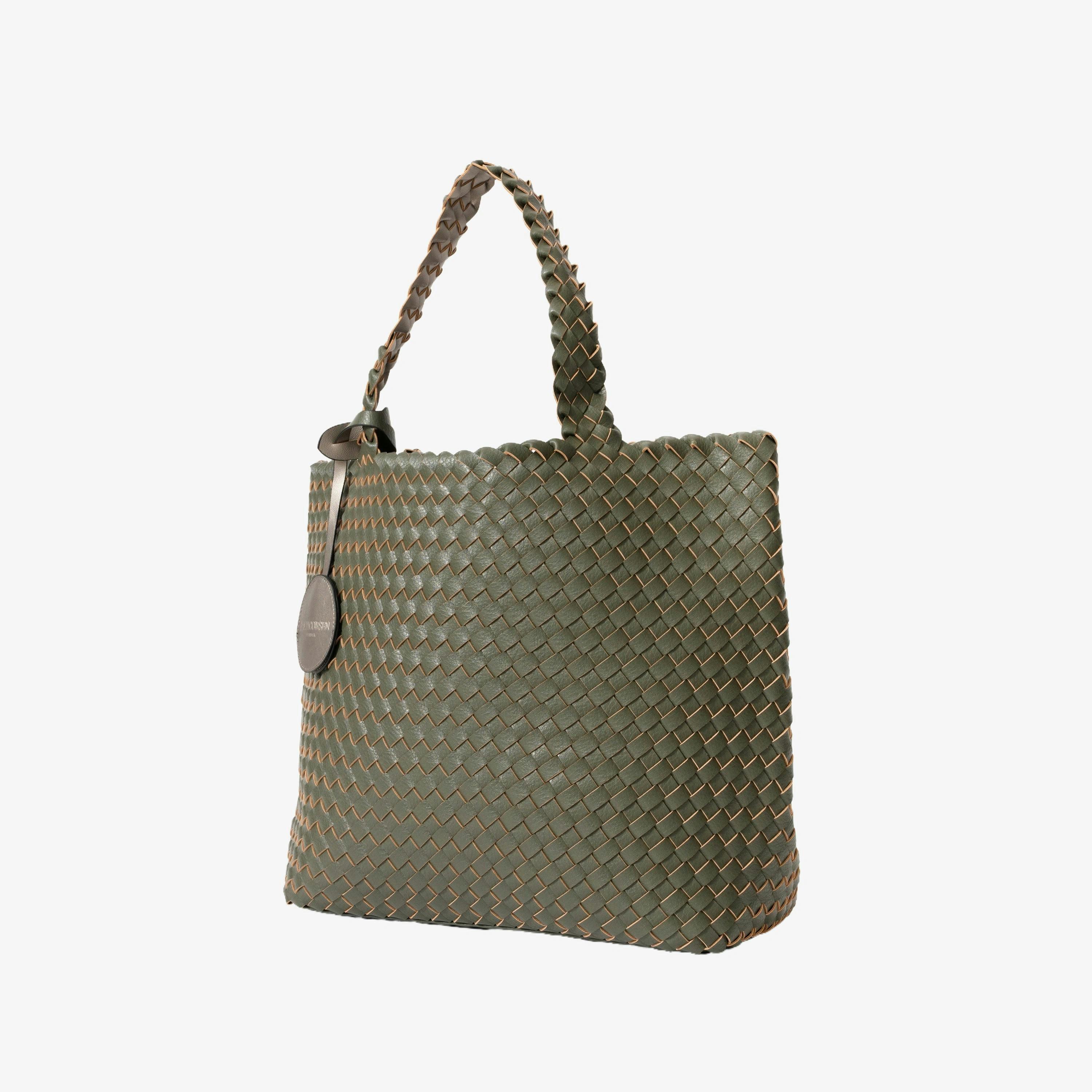 Isle Jacobsen Braided Tote Bag  in Green , view 4 of 5