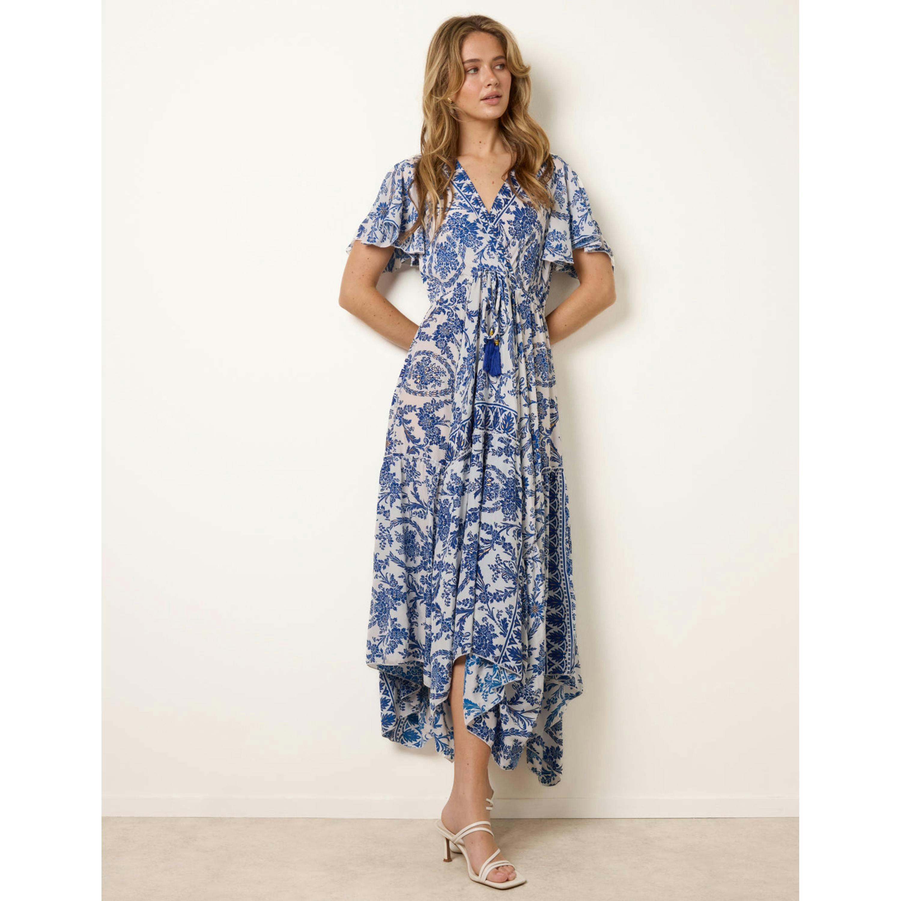 Blue Vanilla Asymmetric Hem Wrap Dress  in Navy , view 1 of 4