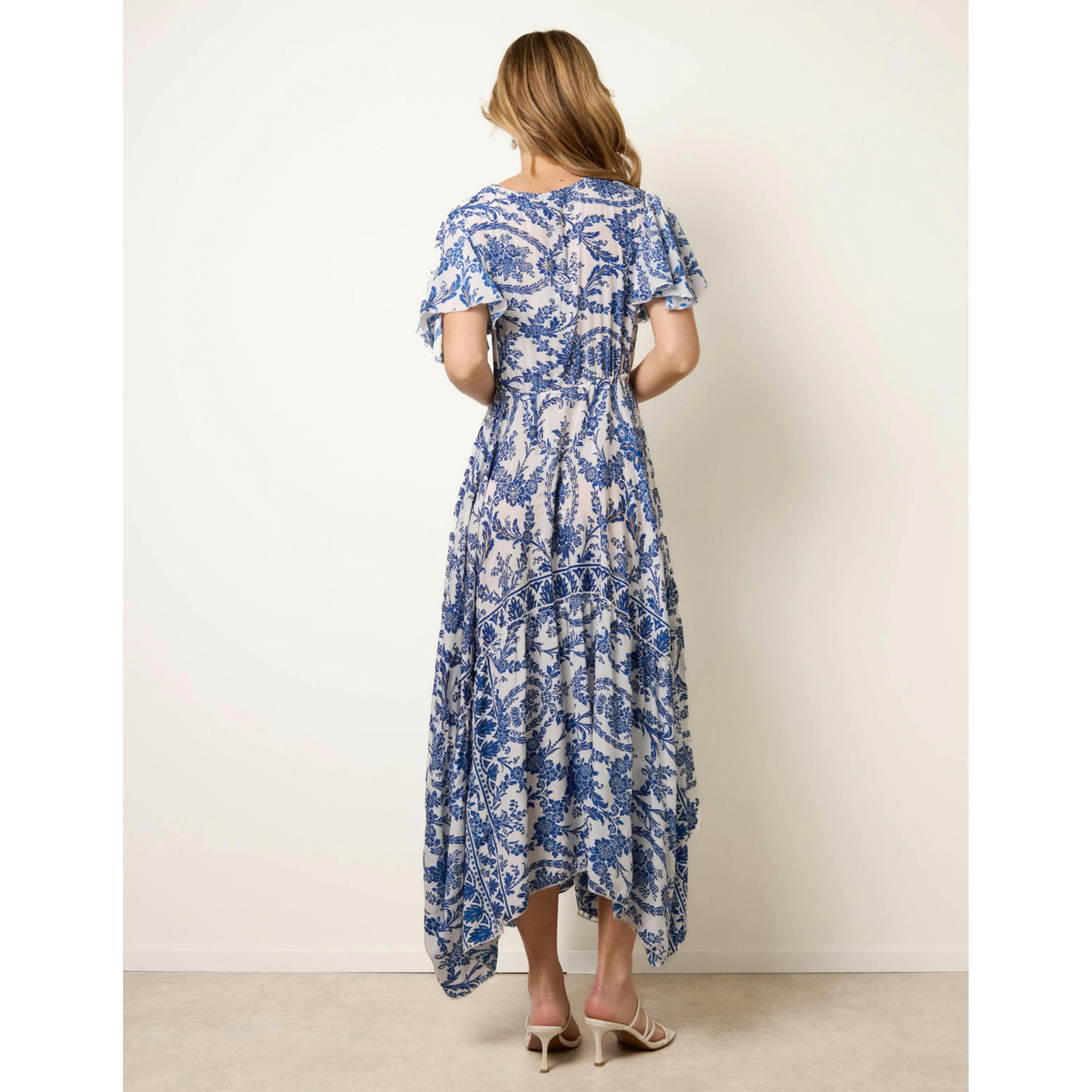 Blue Vanilla Asymmetric Hem Wrap Dress  in Navy , view 2 of 4