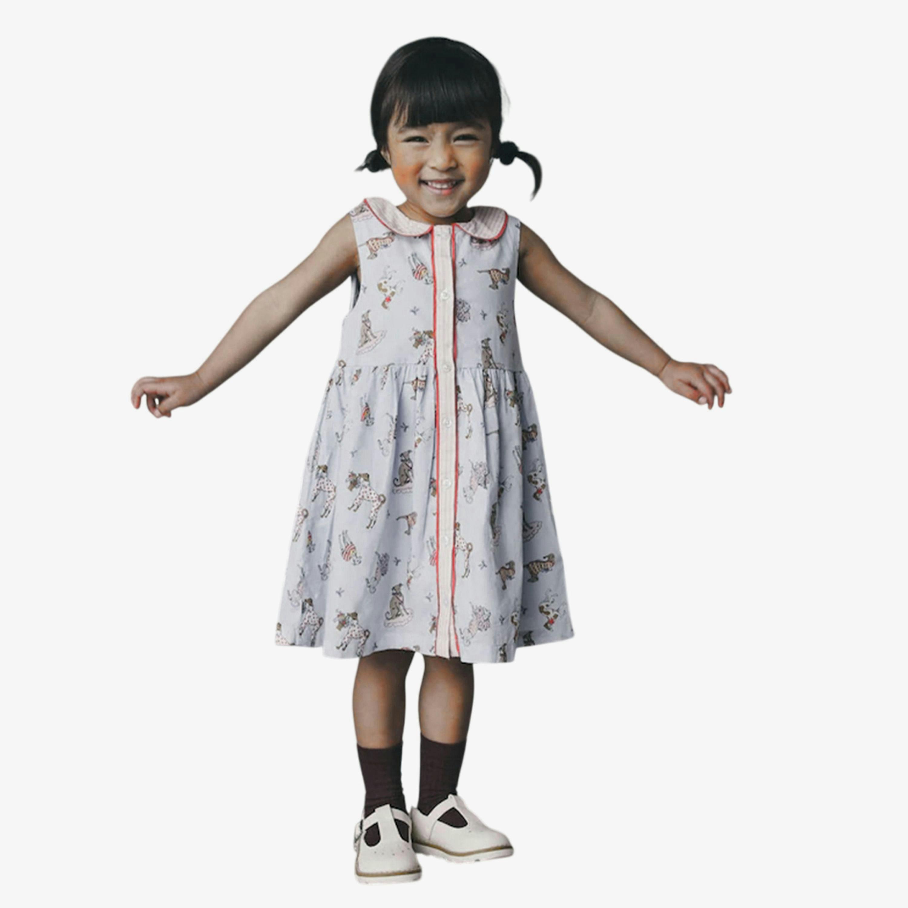 Cath Kidston Girls Dog Print Cotton Collared Dress , view 1 of 1