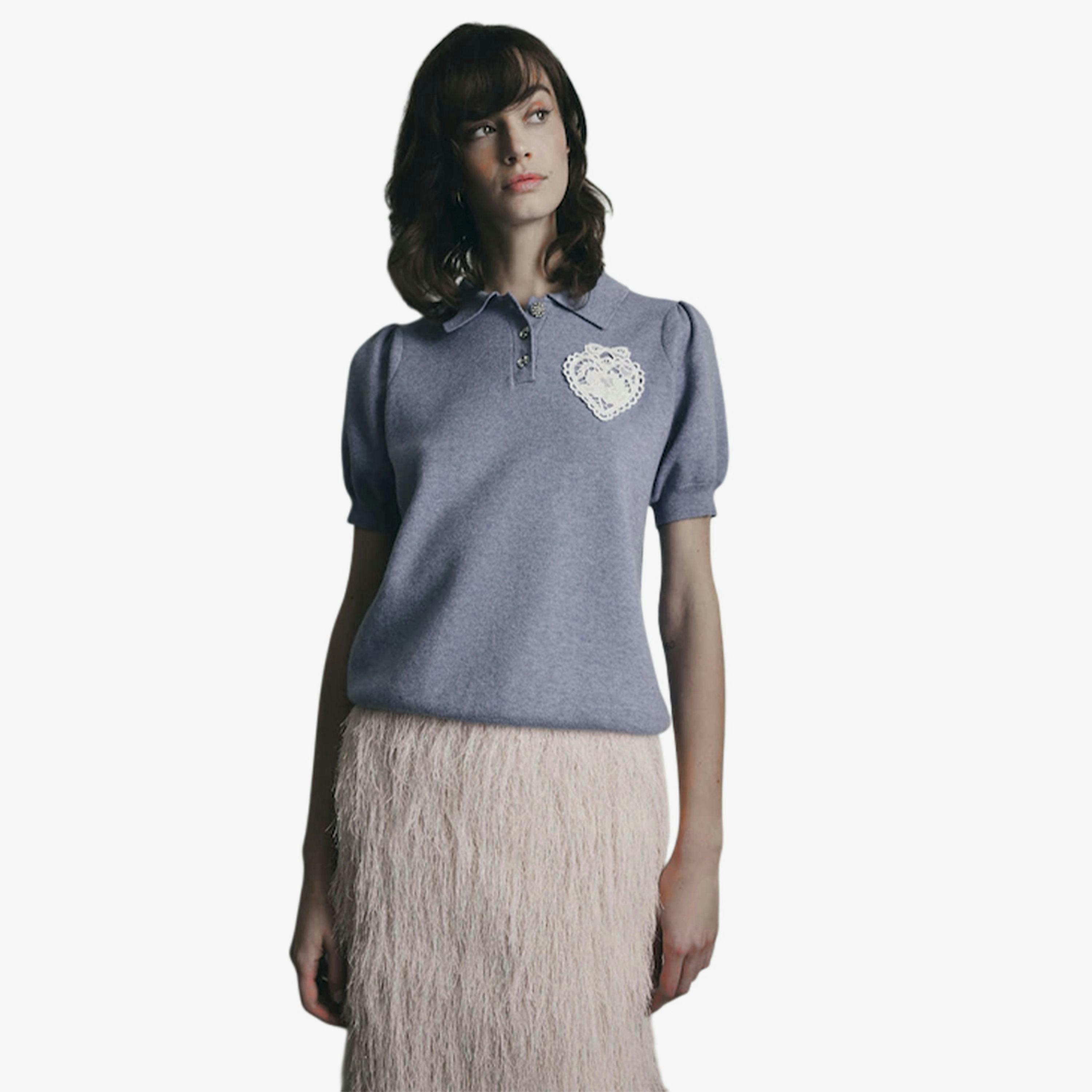 Cath Kidston Womens/Ladies Heart Knitted Pocket Polo Shirt , view 1 of 1