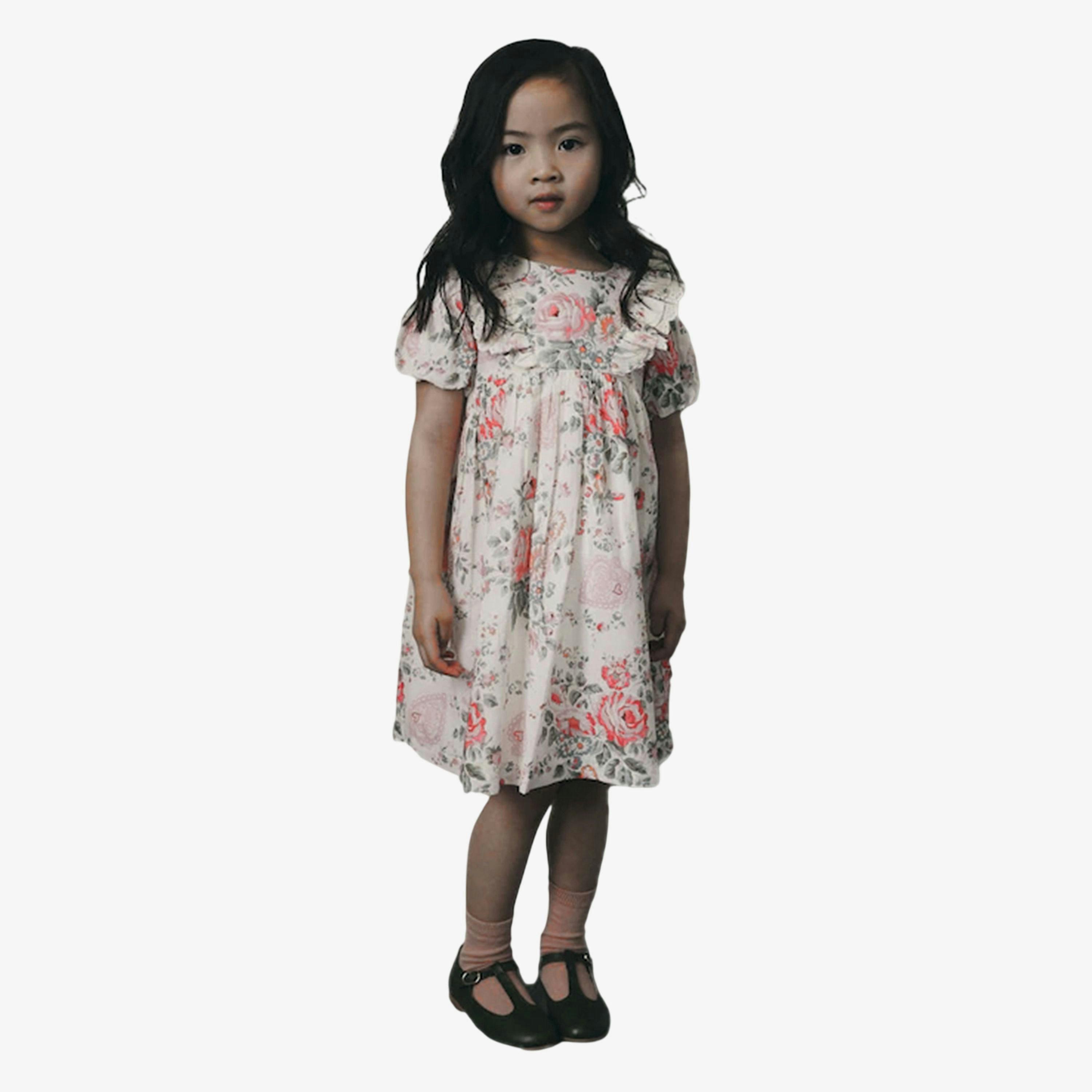 Cath Kidston Girls Roses Frill Short-Sleeved Dress , view 1 of 1