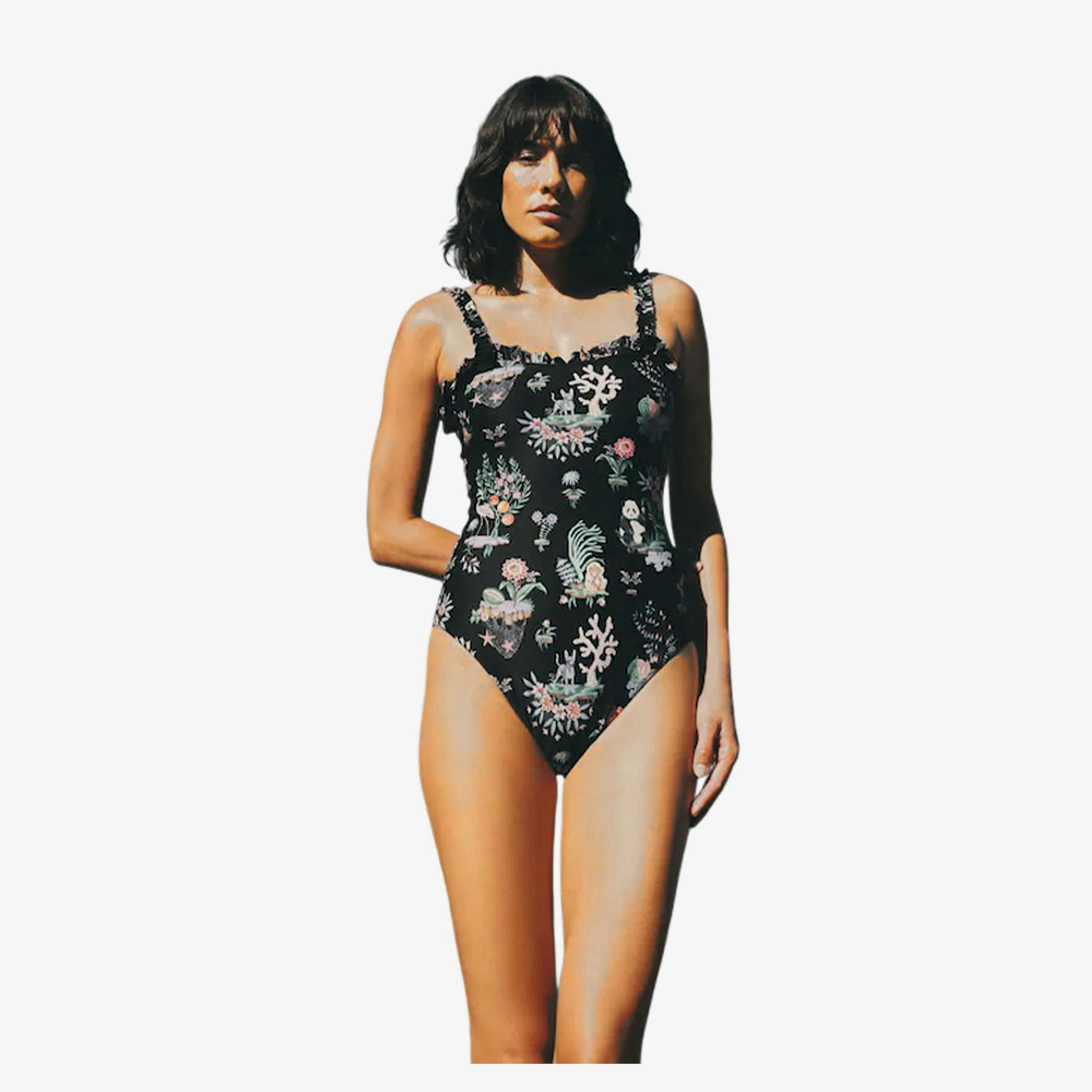 Cath Kidston Womens/Ladies Island Print Frill Trim One Piece Swimsuit , view 1 of 1