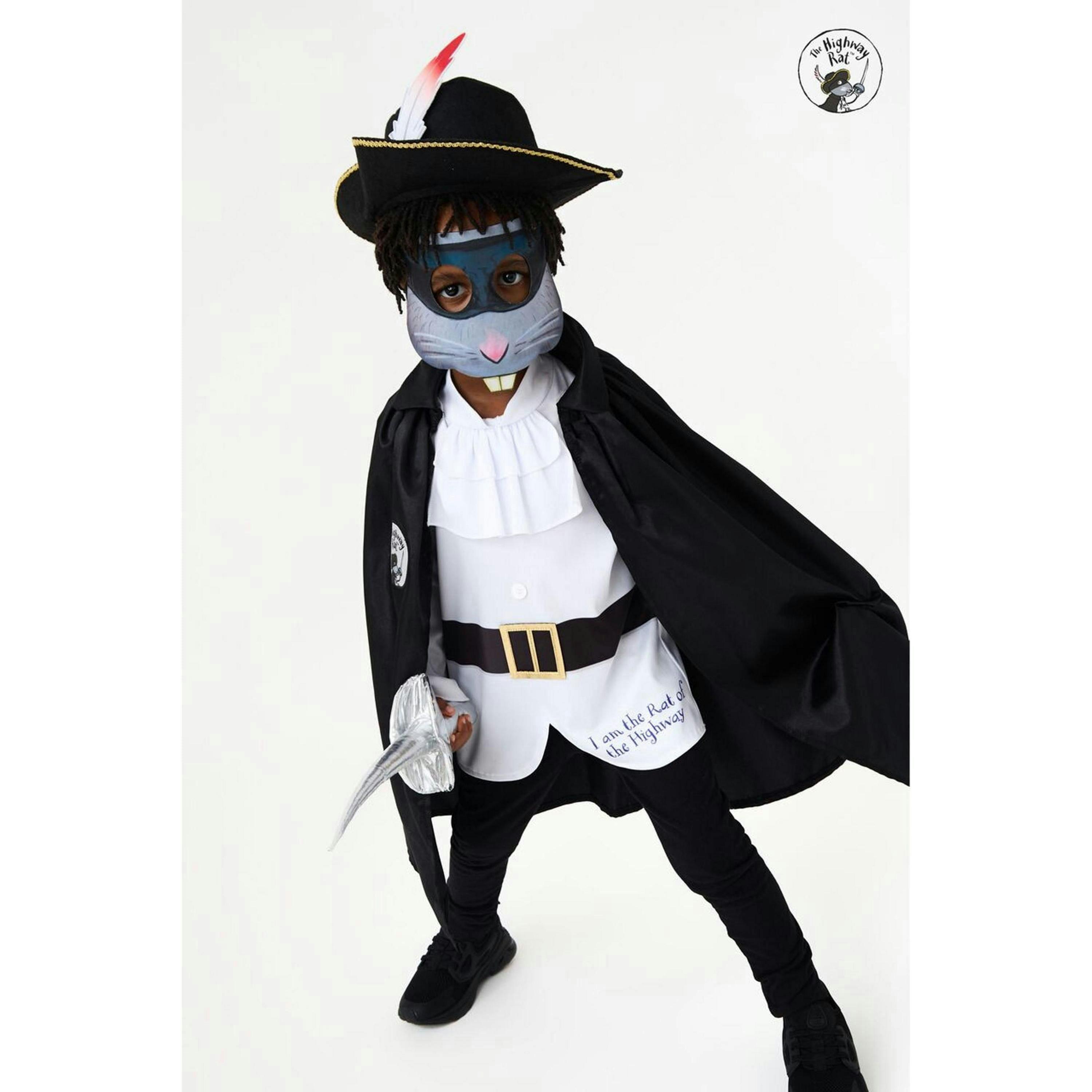 Gruffalo & Friends Unisex Kids Black Highway Rat 4 Piece Costume by Vanilla Underground , view 1 of 5