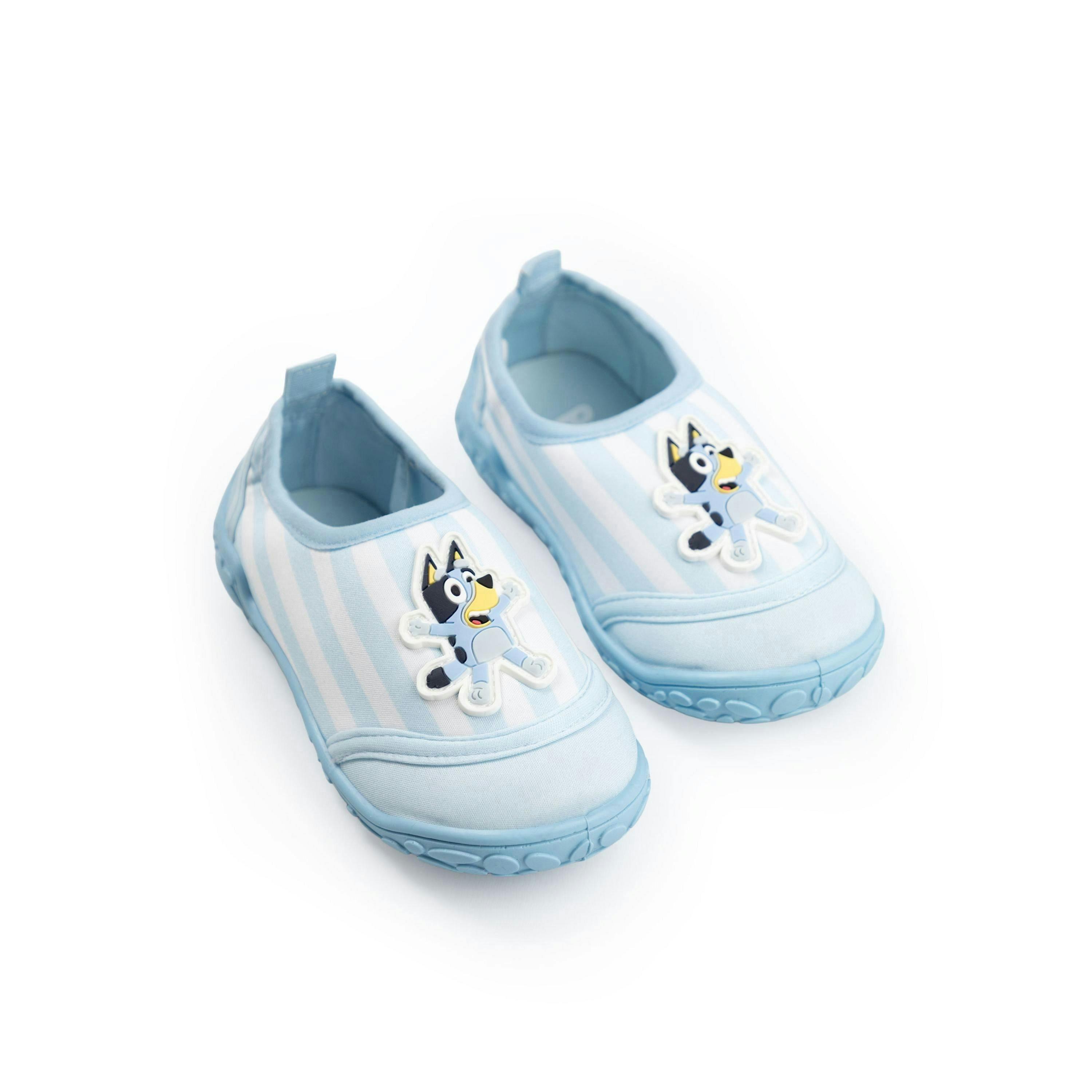 Bluey Unisex Kids Blue Stripy Aqua Shoes by Vanilla Underground , view 1 of 6