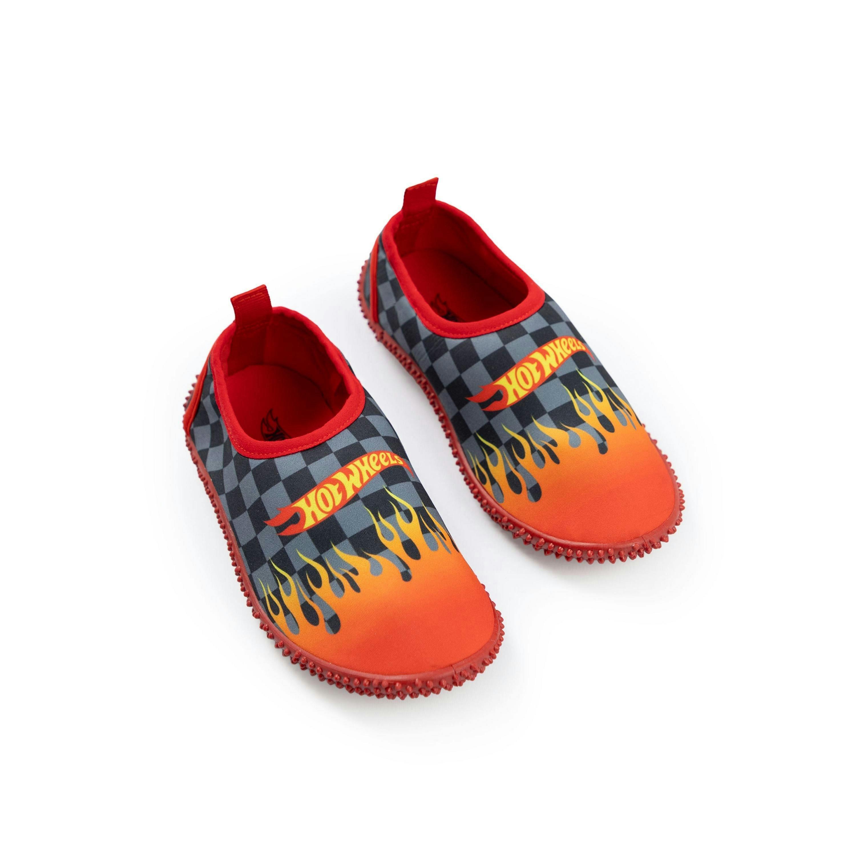 Hot Wheels Boys Red Flames Aqua Shoes by Vanilla Underground , view 1 of 6