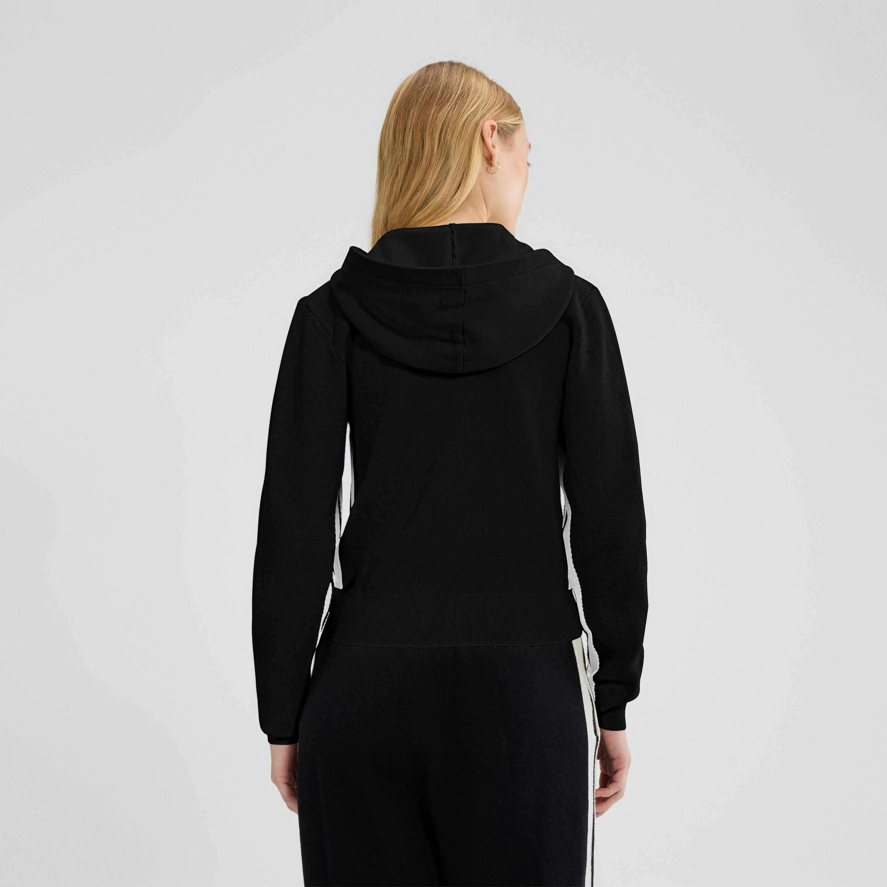 Laneisa Knitted FZ Hoodie - Black , view 2 of 4