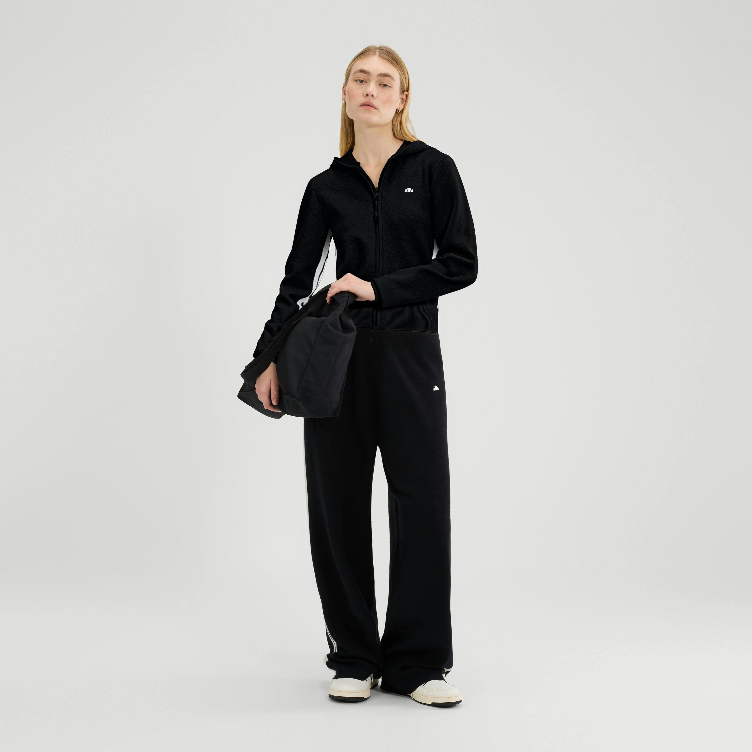 Laneisa Knitted FZ Hoodie - Black , view 4 of 4