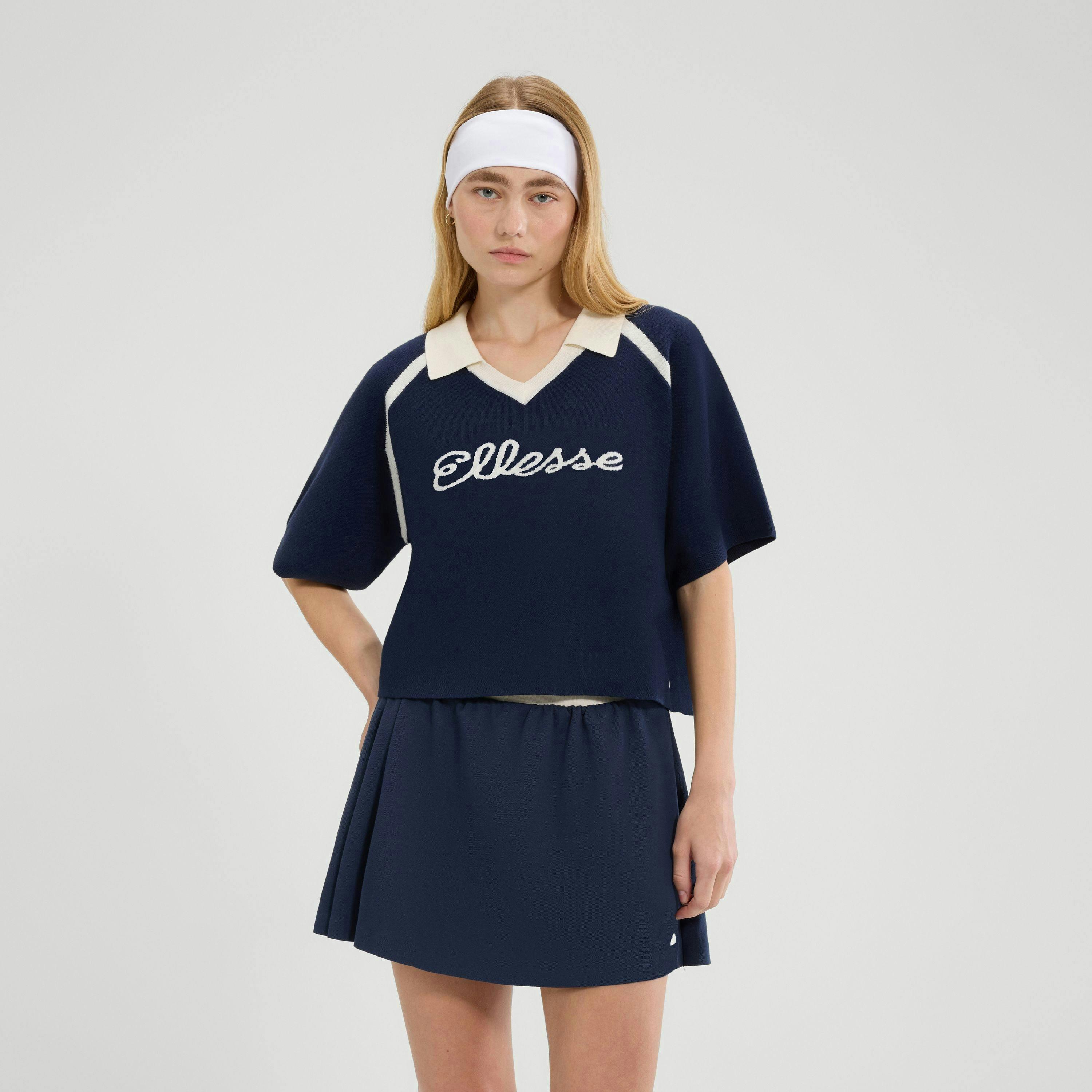 Brunelli Knitted Polo - Navy , view 1 of 2