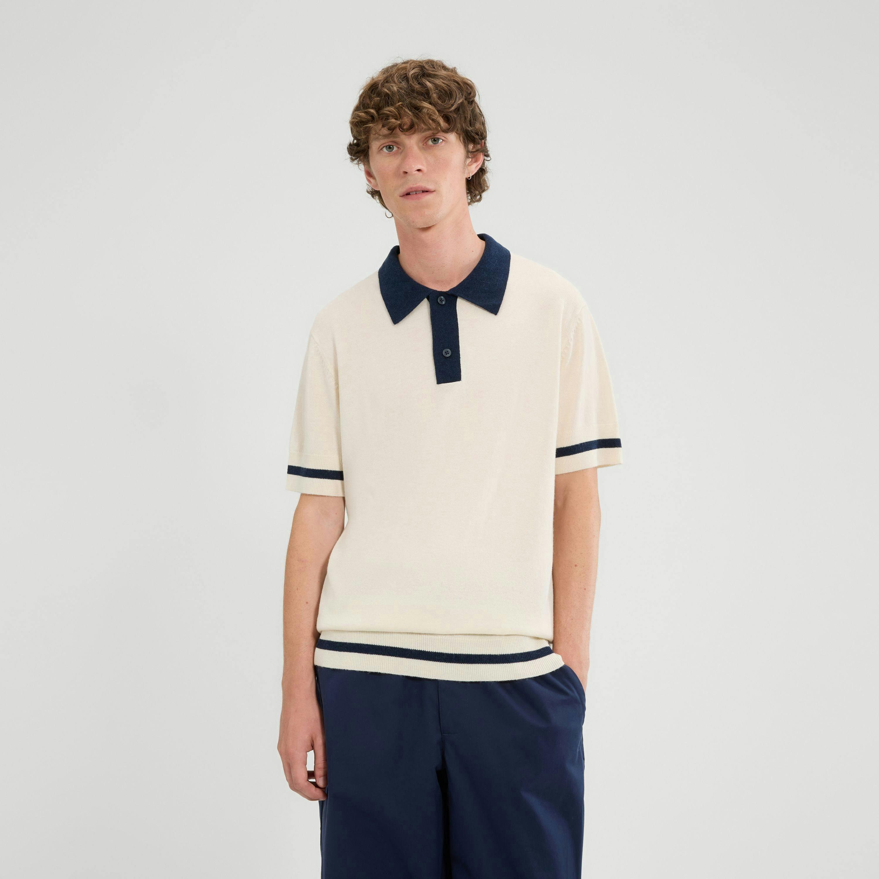 Tuccia Knit Polo - Off White , view 1 of 4