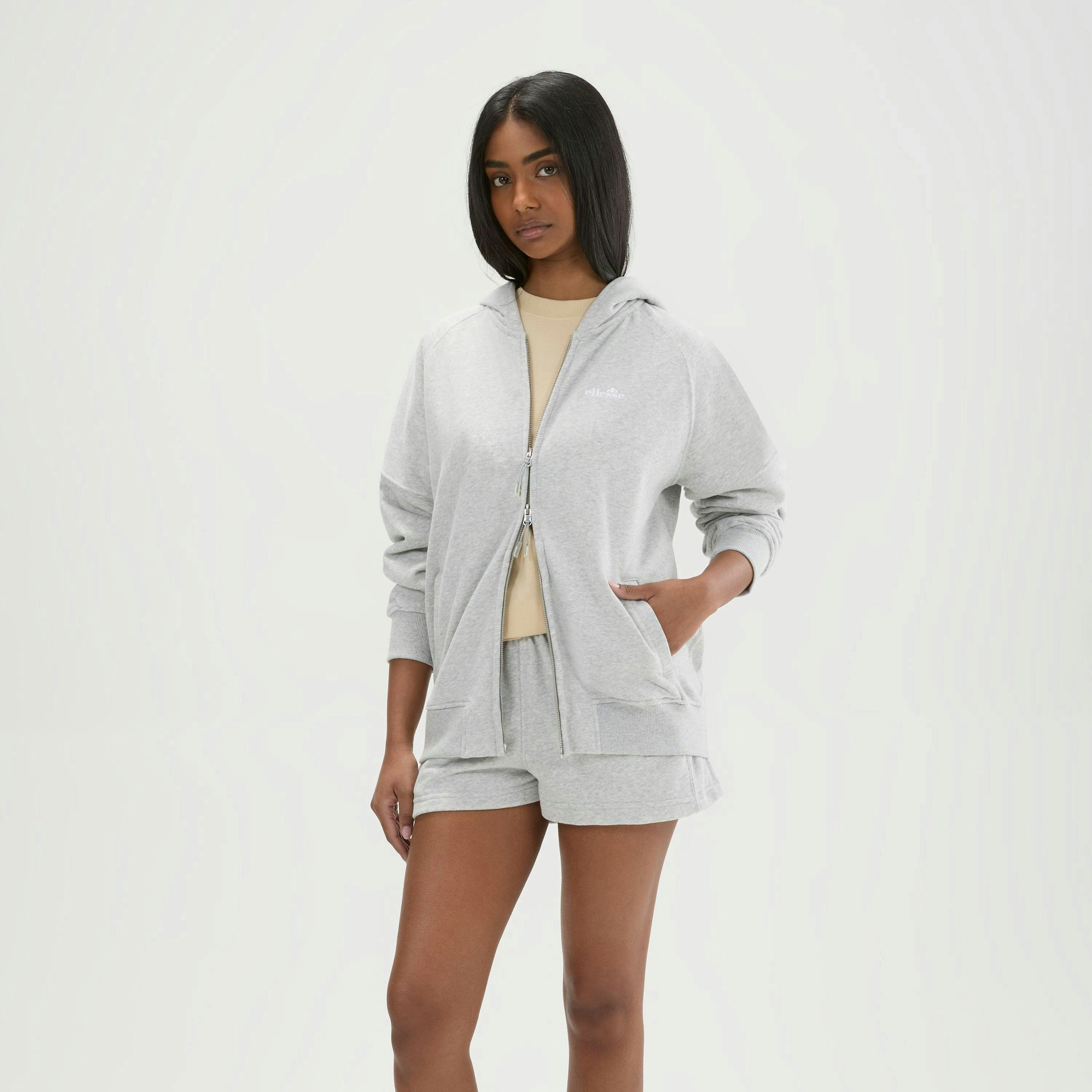 Pianella FZ Hoodie - Light Grey Marl , view 1 of 4