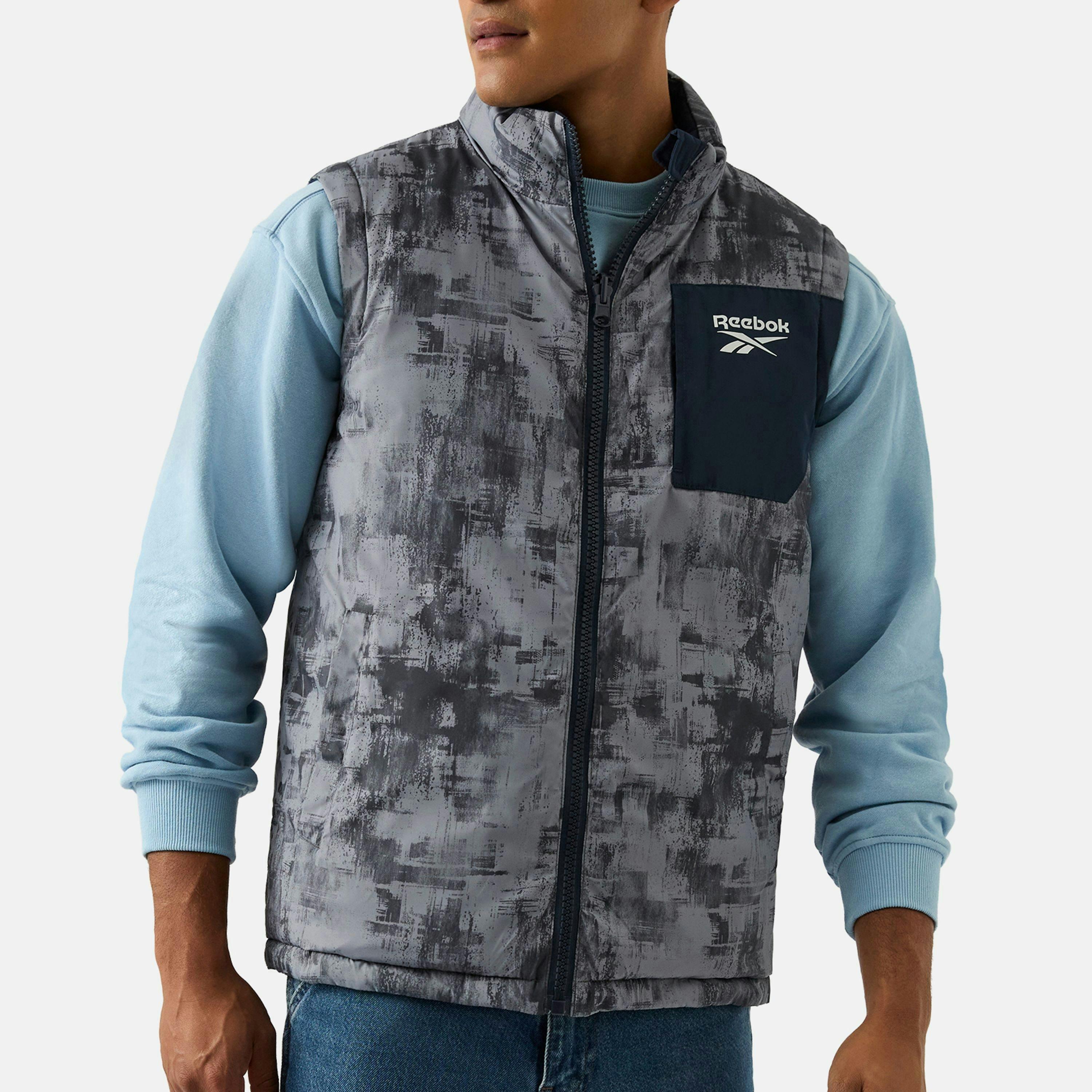 RB1572 Reversible Puffer Vest - Batik Blue , view 2 of 4
