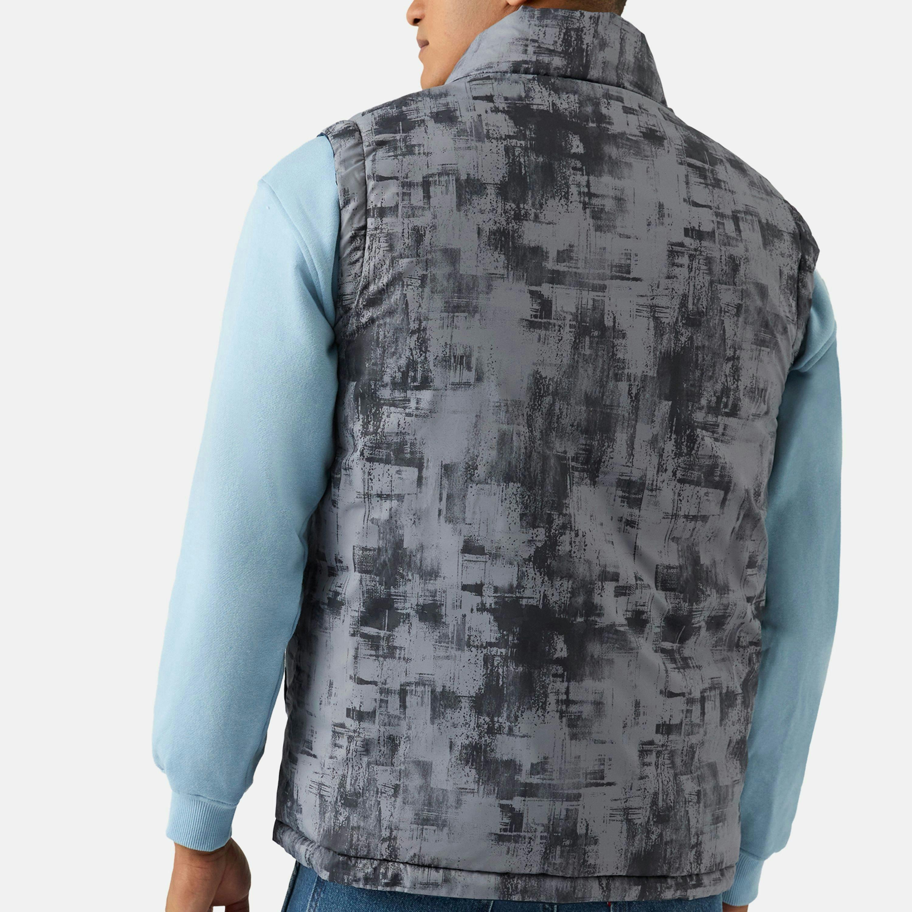 RB1572 Reversible Puffer Vest - Batik Blue , view 4 of 4