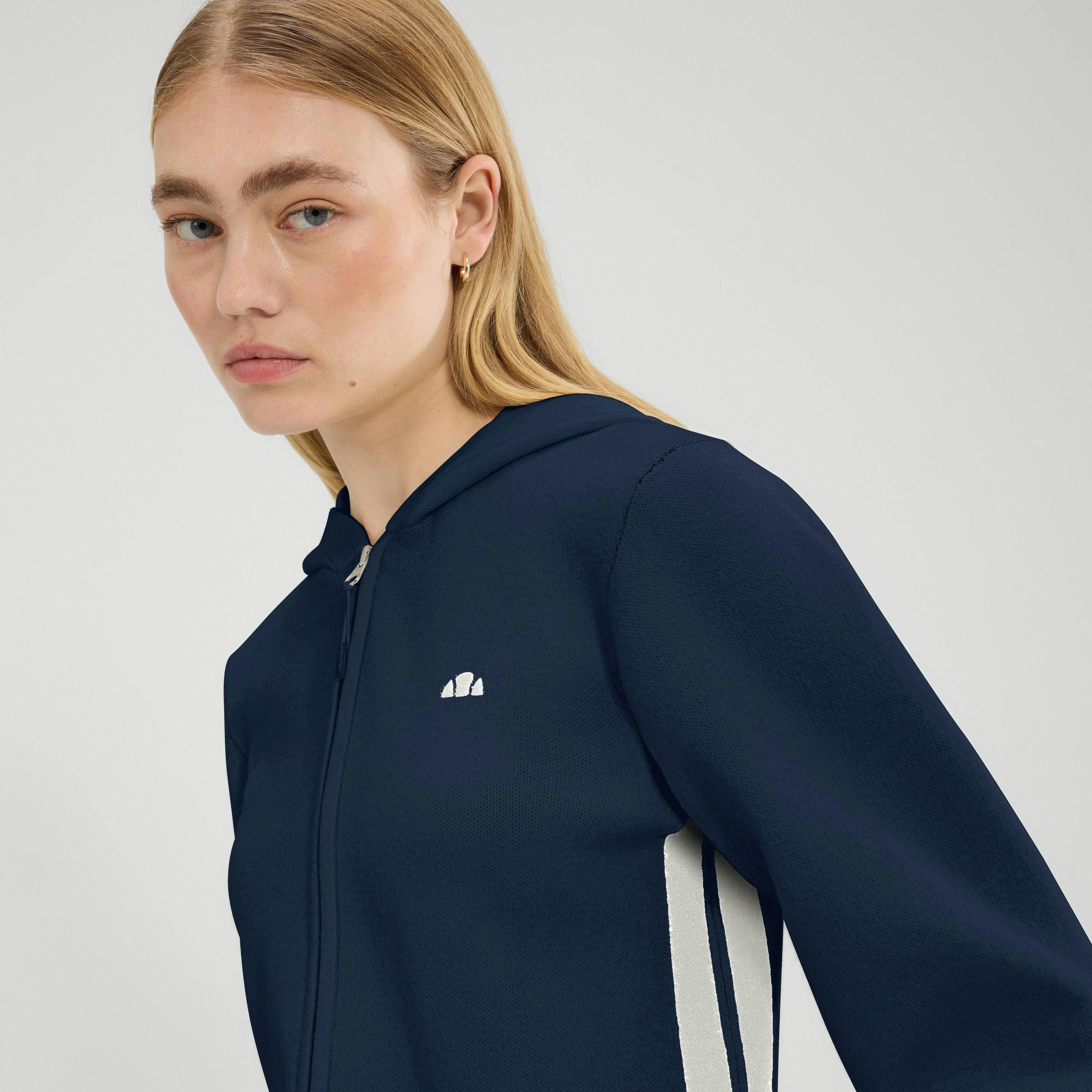 Laneisa Fnitted Full Zip Hoodie - Navy , view 4 of 4