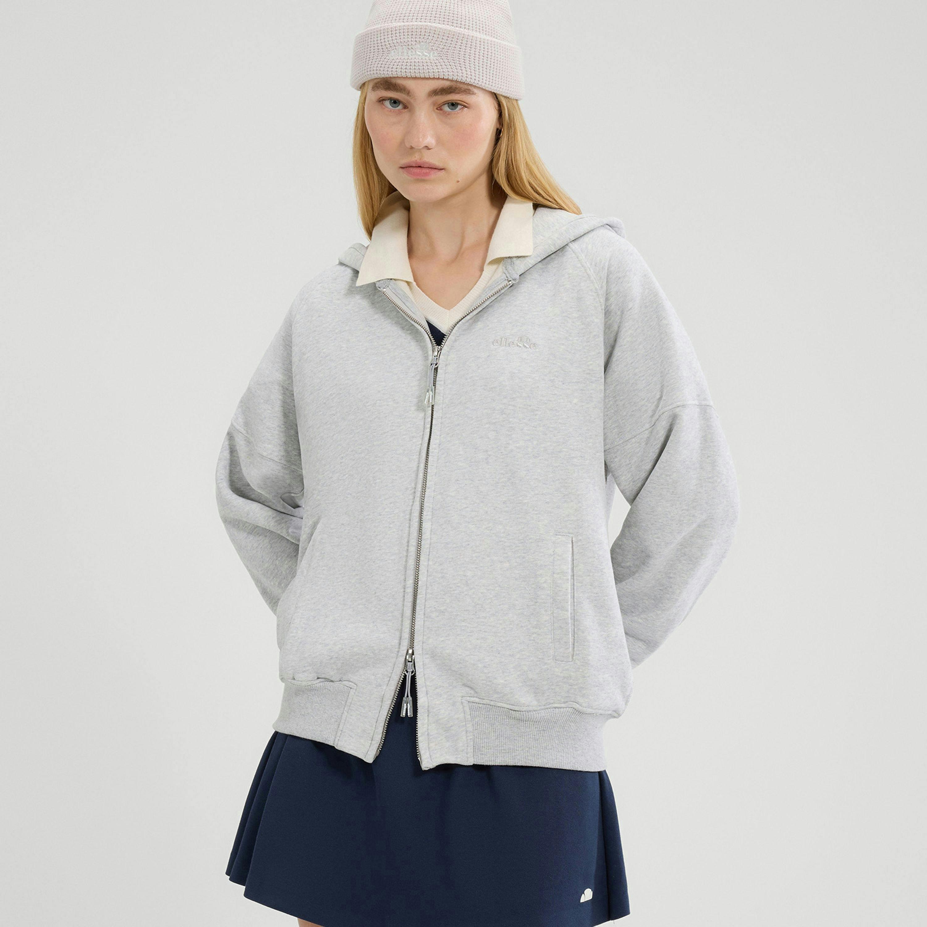 Pianella FZ Hoodie - Light Grey Marl , view 1 of 4