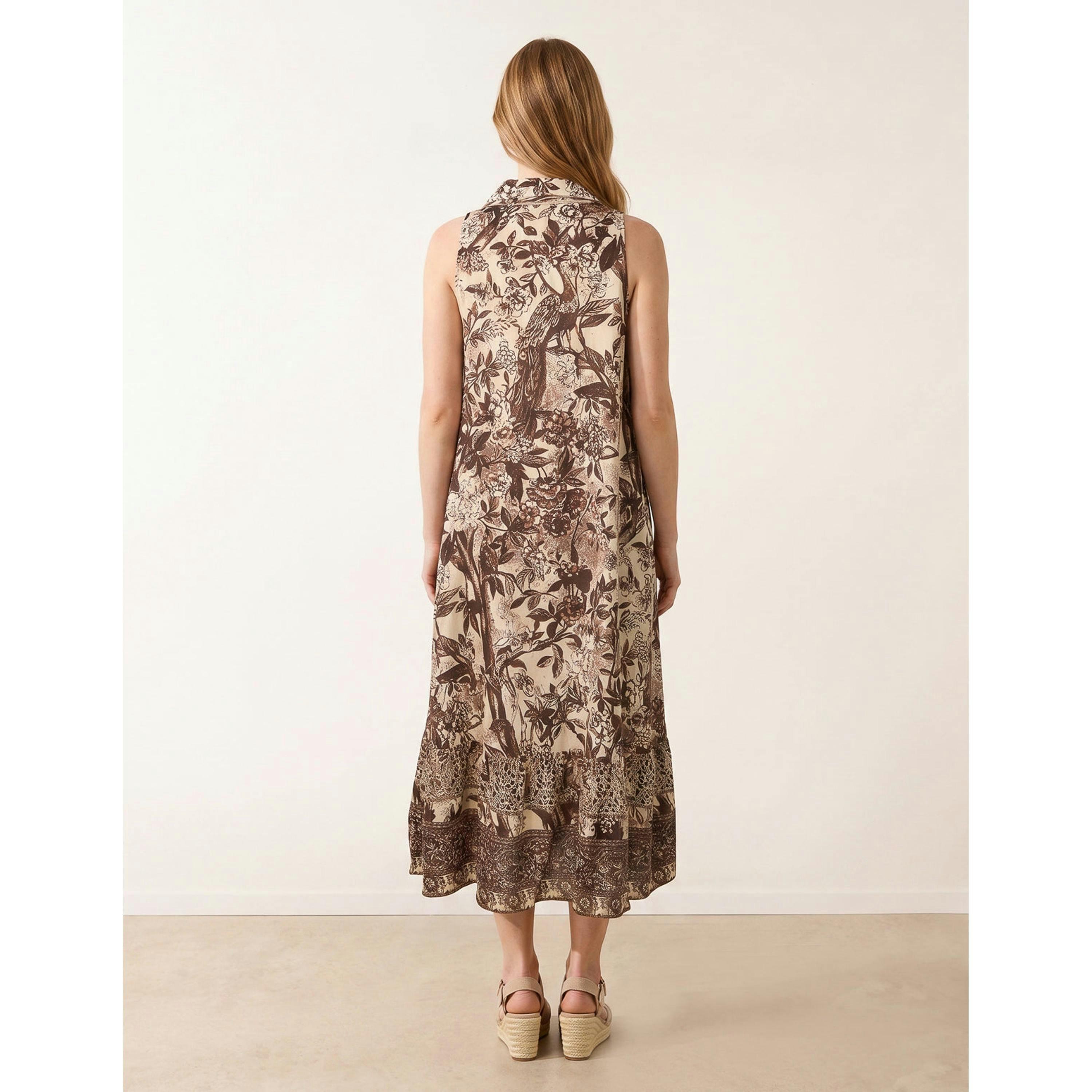 Blue Vanilla Midi Shirt Dress  in Brown , view 2 of 4