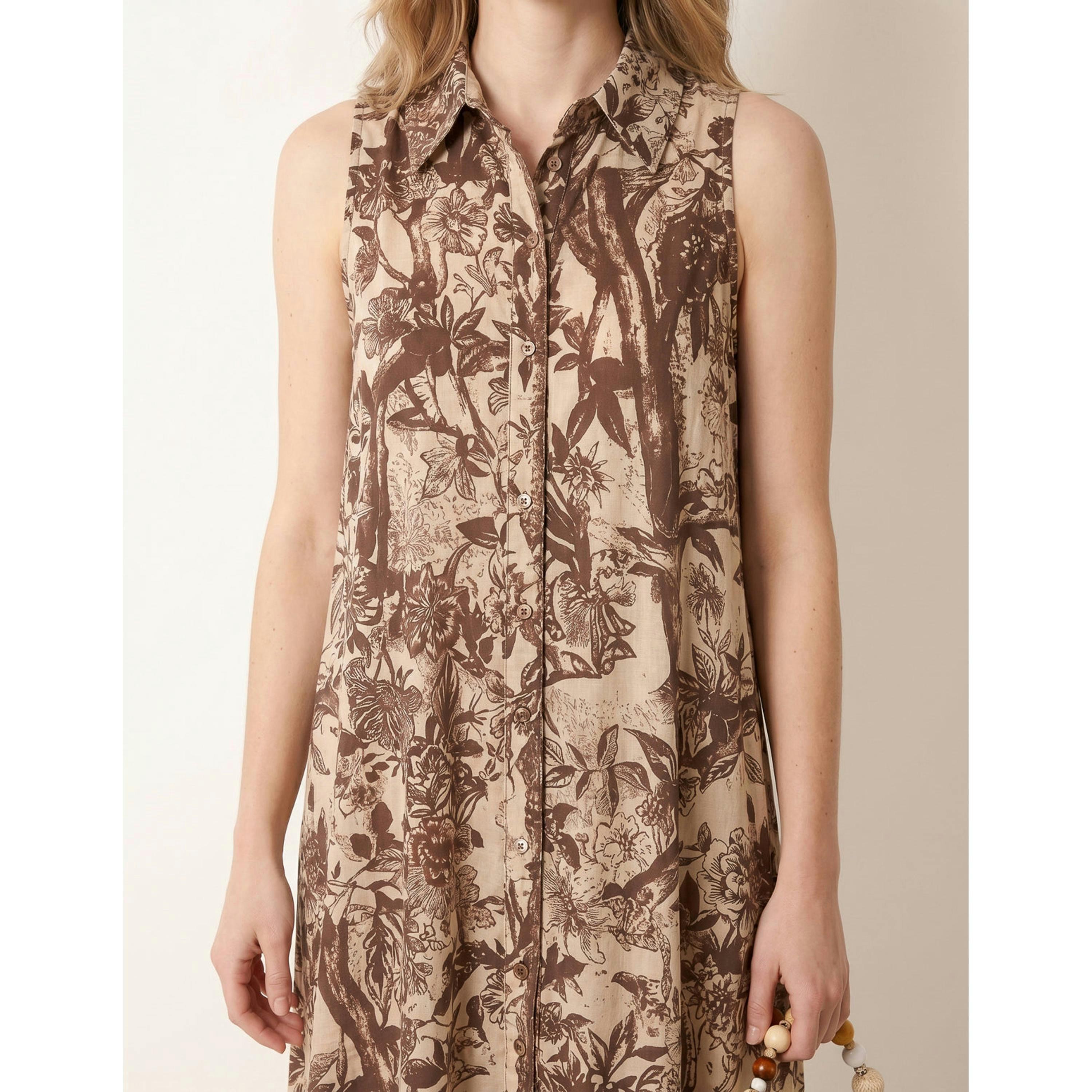 Blue Vanilla Midi Shirt Dress  in Brown , view 4 of 4